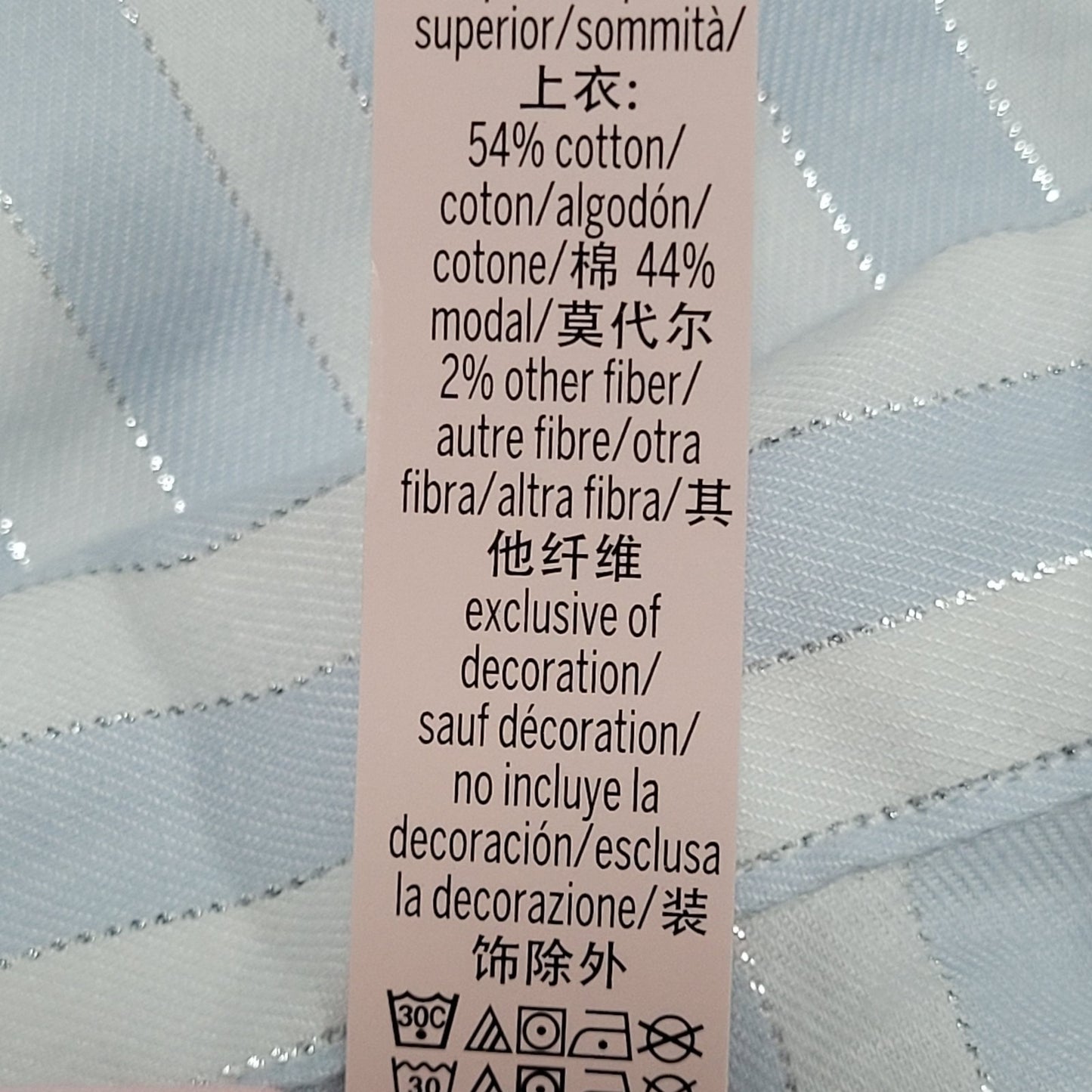 NWT Victoria's Secret White Blue Rhinestone Long Sleeve Pajama Top Large L