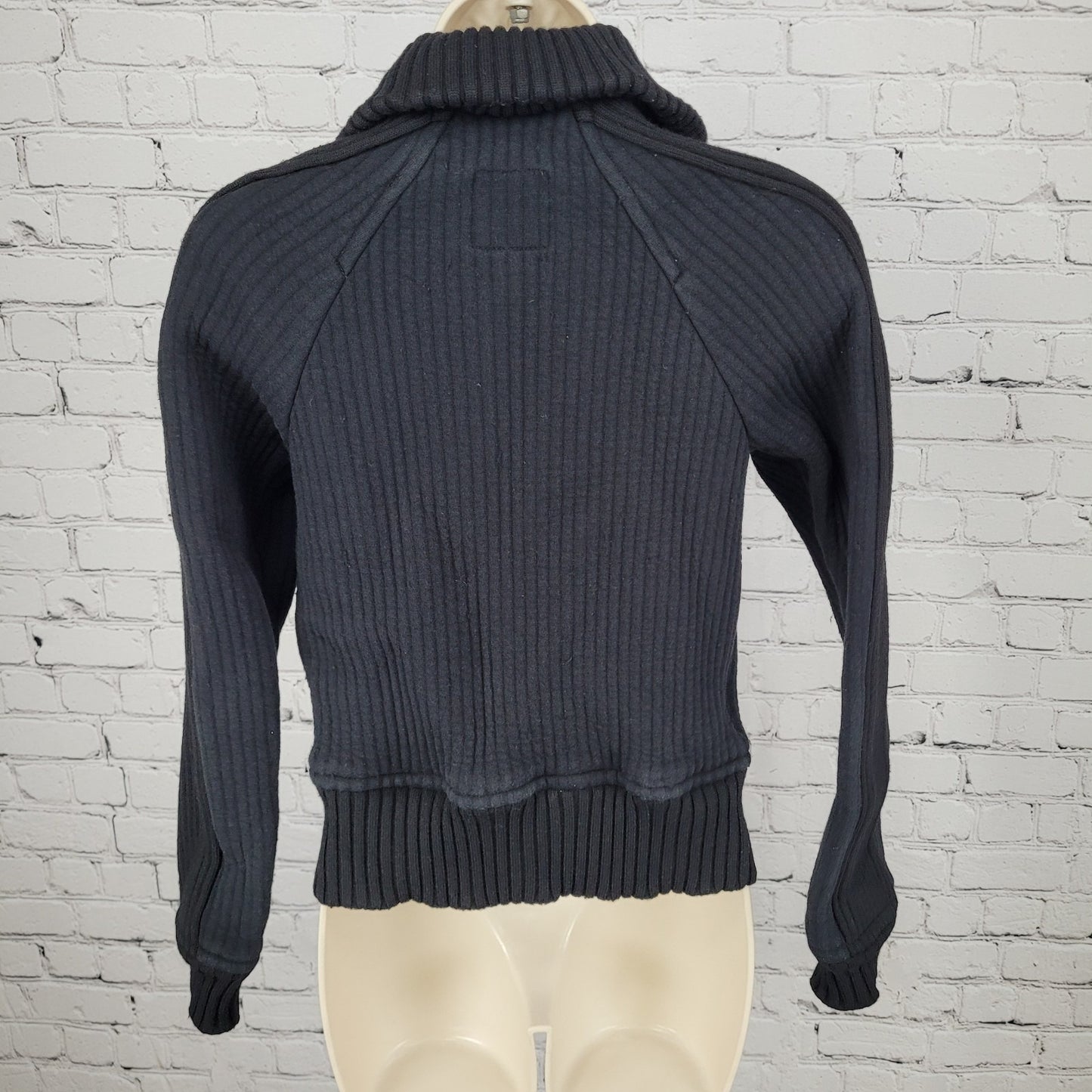 CHANEL Black Wool Blend Knit Full Zip Jacket France Made Size 36 US XS