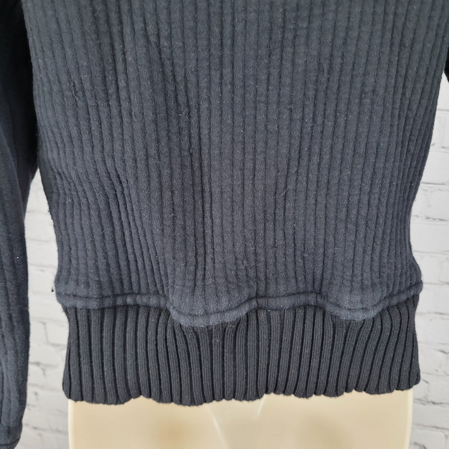 CHANEL Black Wool Blend Knit Full Zip Jacket France Made Size 36 US XS