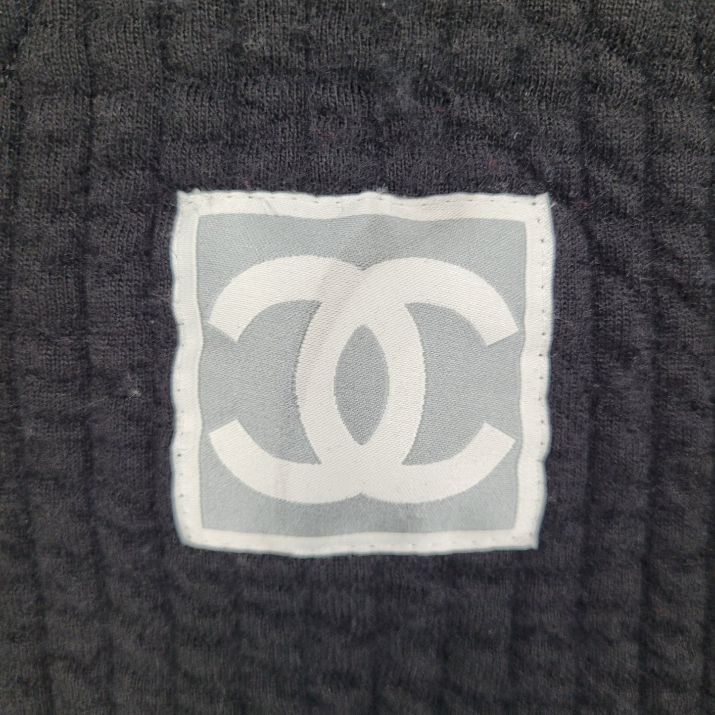 CHANEL Black Wool Blend Knit Full Zip Jacket France Made Size 36 US XS