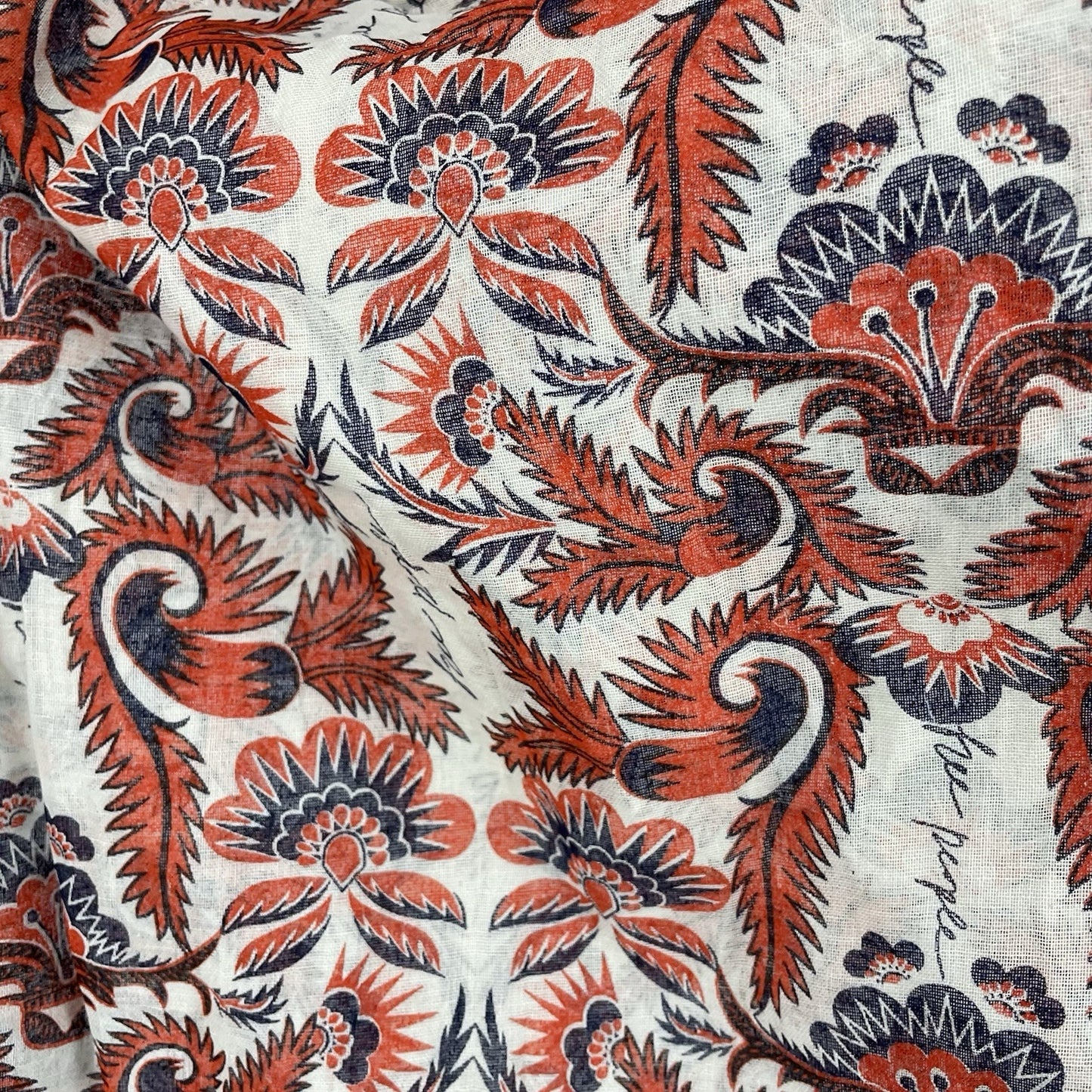 Free People Orange Floral Gauzy Lightweight Reusable Tote Shopping Sling Bag