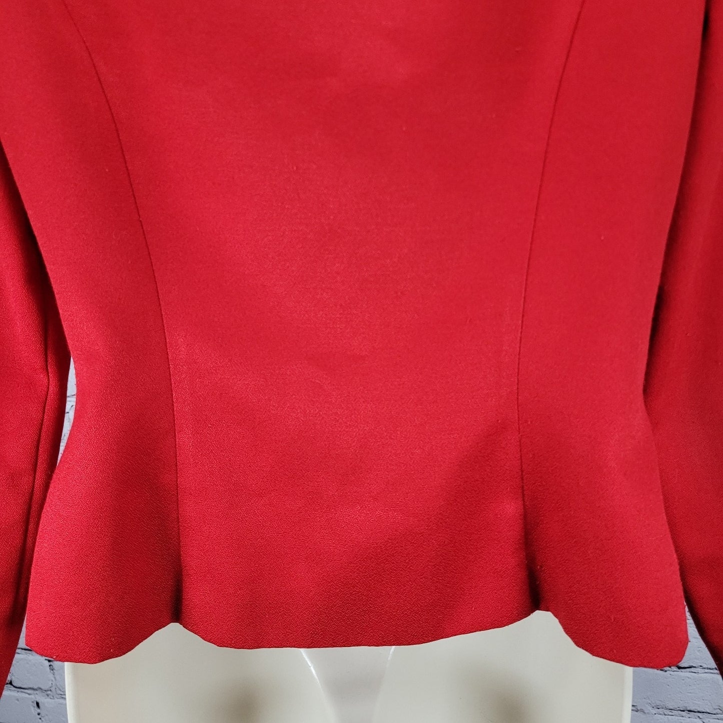 VTG Melissa Red Gold Button Double Breasted Shoulder Padded Jacket Blazer USA 10