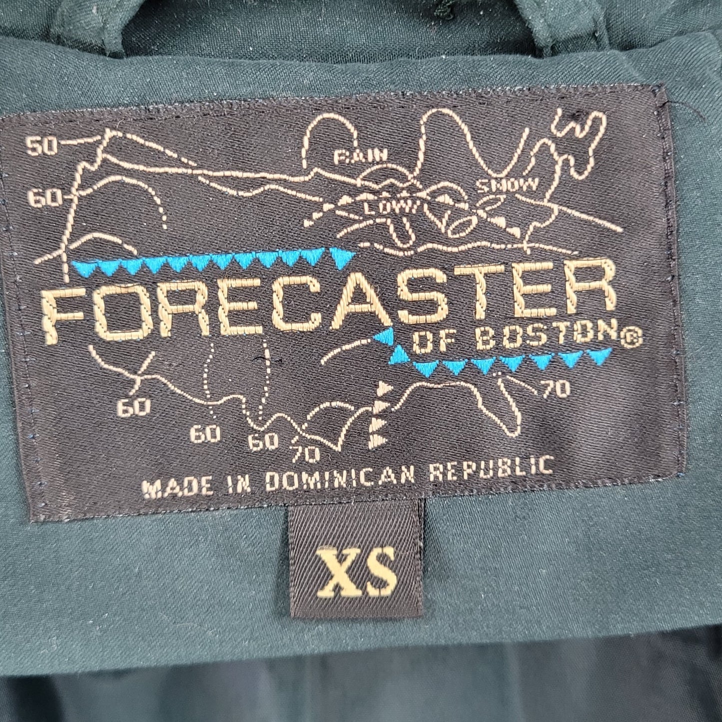 Forecaster Of Boston Green Insulated Removable Fur Trim Hood Zip Jacket Size XS