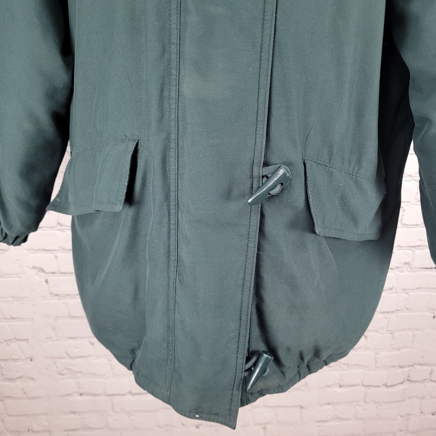 Forecaster Of Boston Green Insulated Removable Fur Trim Hood Zip Jacket Size XS