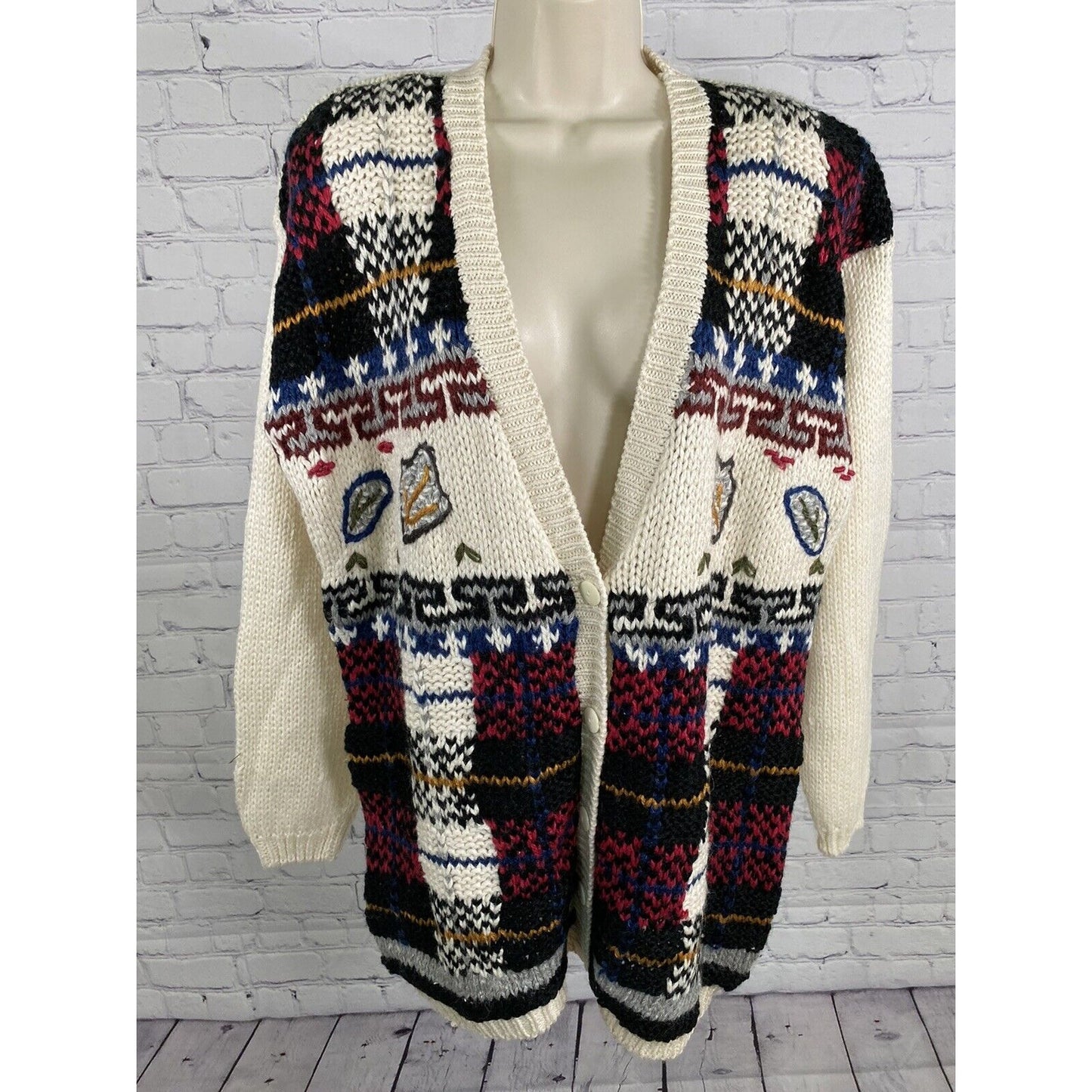 Vintage NWT A Little Extra Spice Womens Knit Sweater Button Up V Neck 24W/ 44