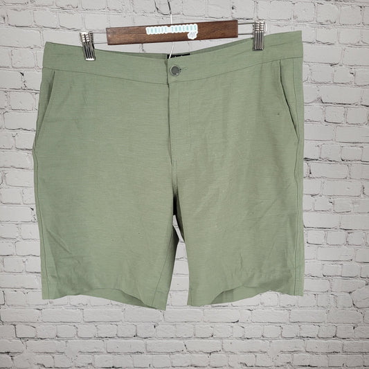 Faherty Green All Day Shorts Lightweight Stretch Chino Hybrid Size 35 (35x8.5)