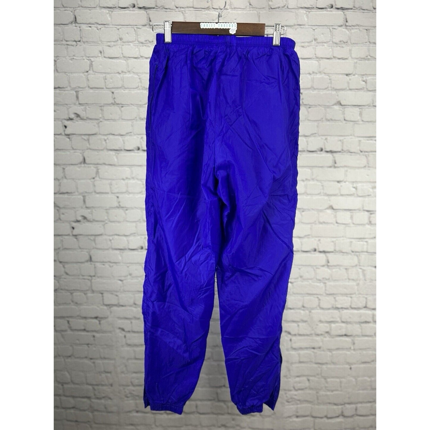 VTG Nike Purple Elastic Waist Ankle Zip Athletic Windbreaker Pants Size 14