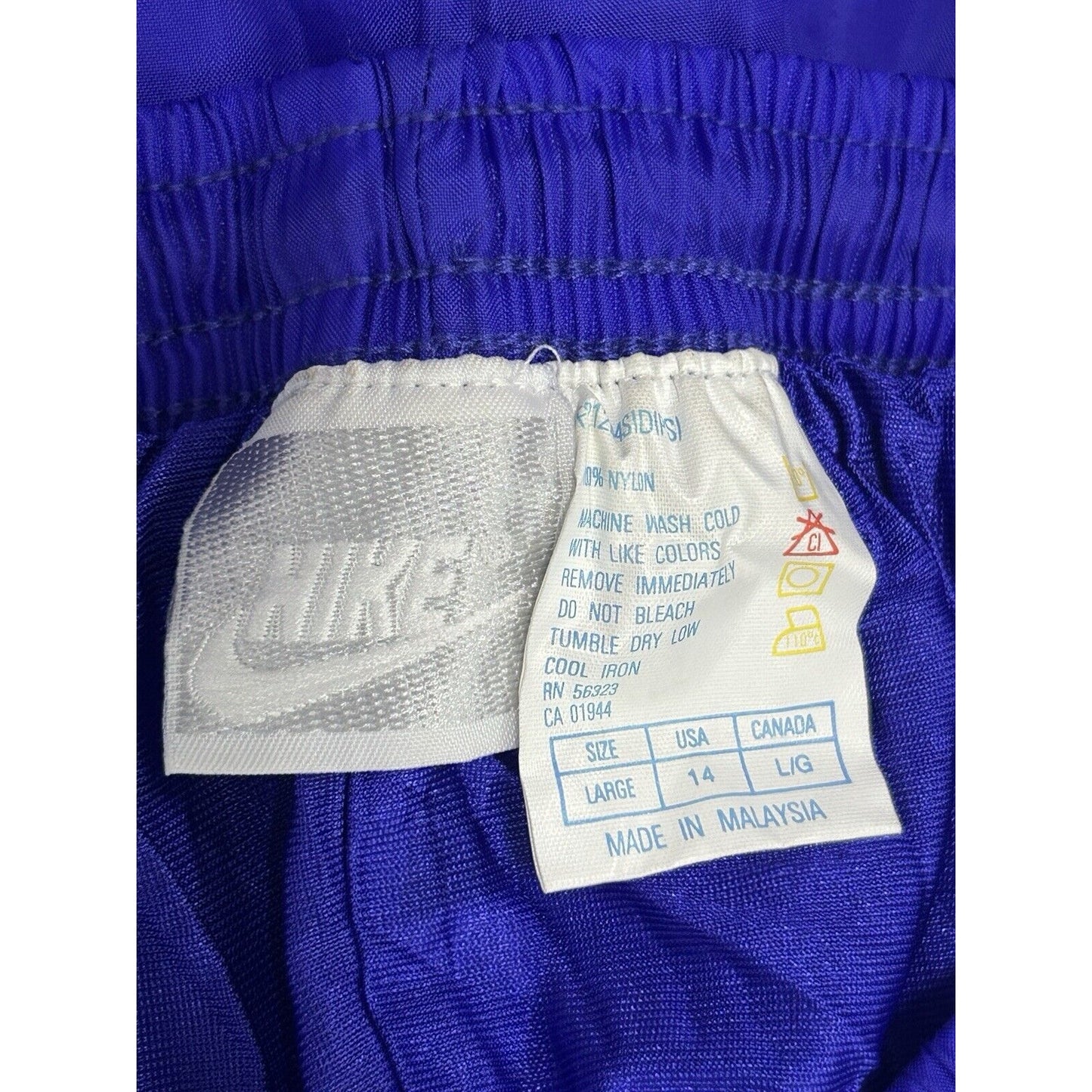 VTG Nike Purple Elastic Waist Ankle Zip Athletic Windbreaker Pants Size 14