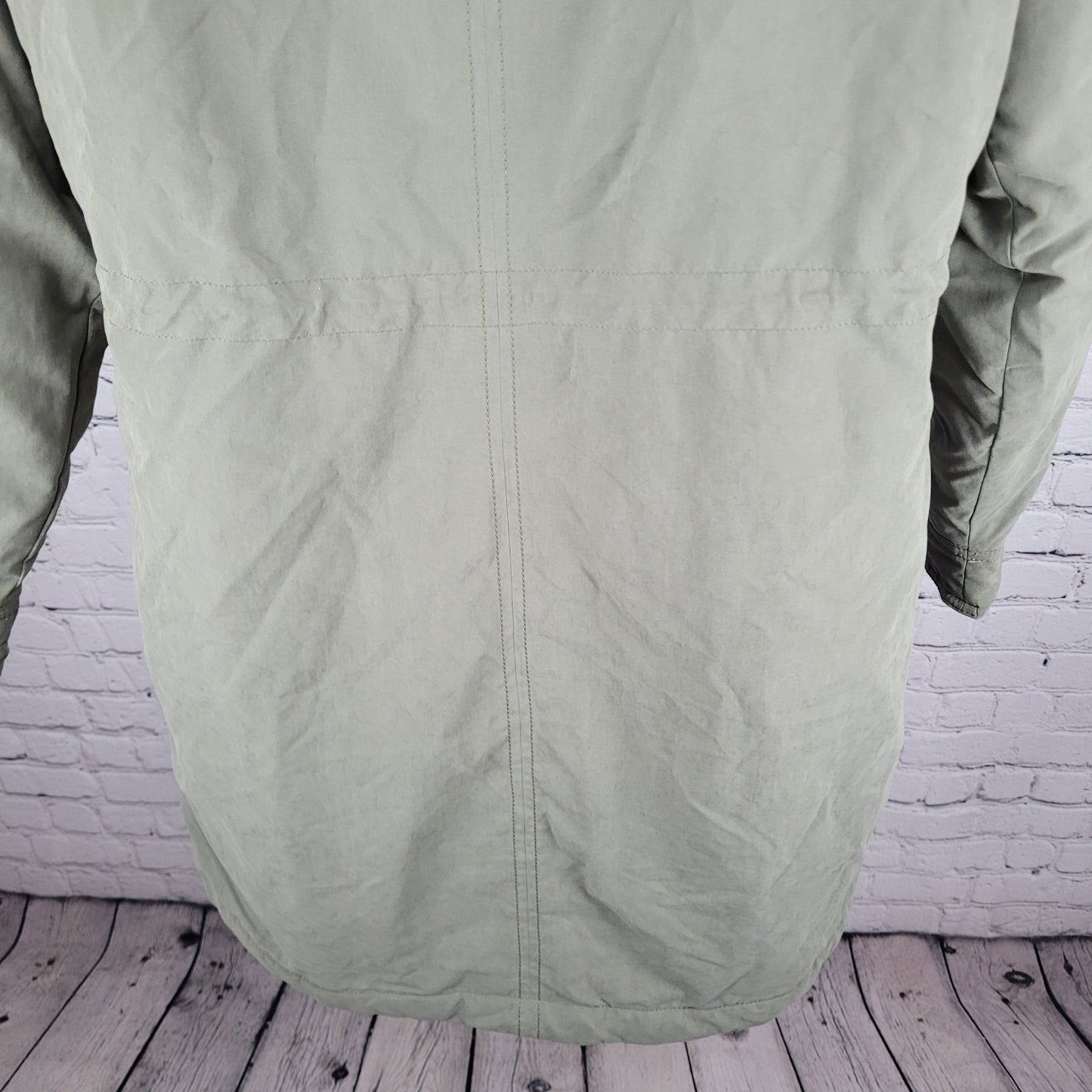 Abercrombie & Fitch Green Hooded Cozy Sherpa Lined Zip Parka Coat Size XL
