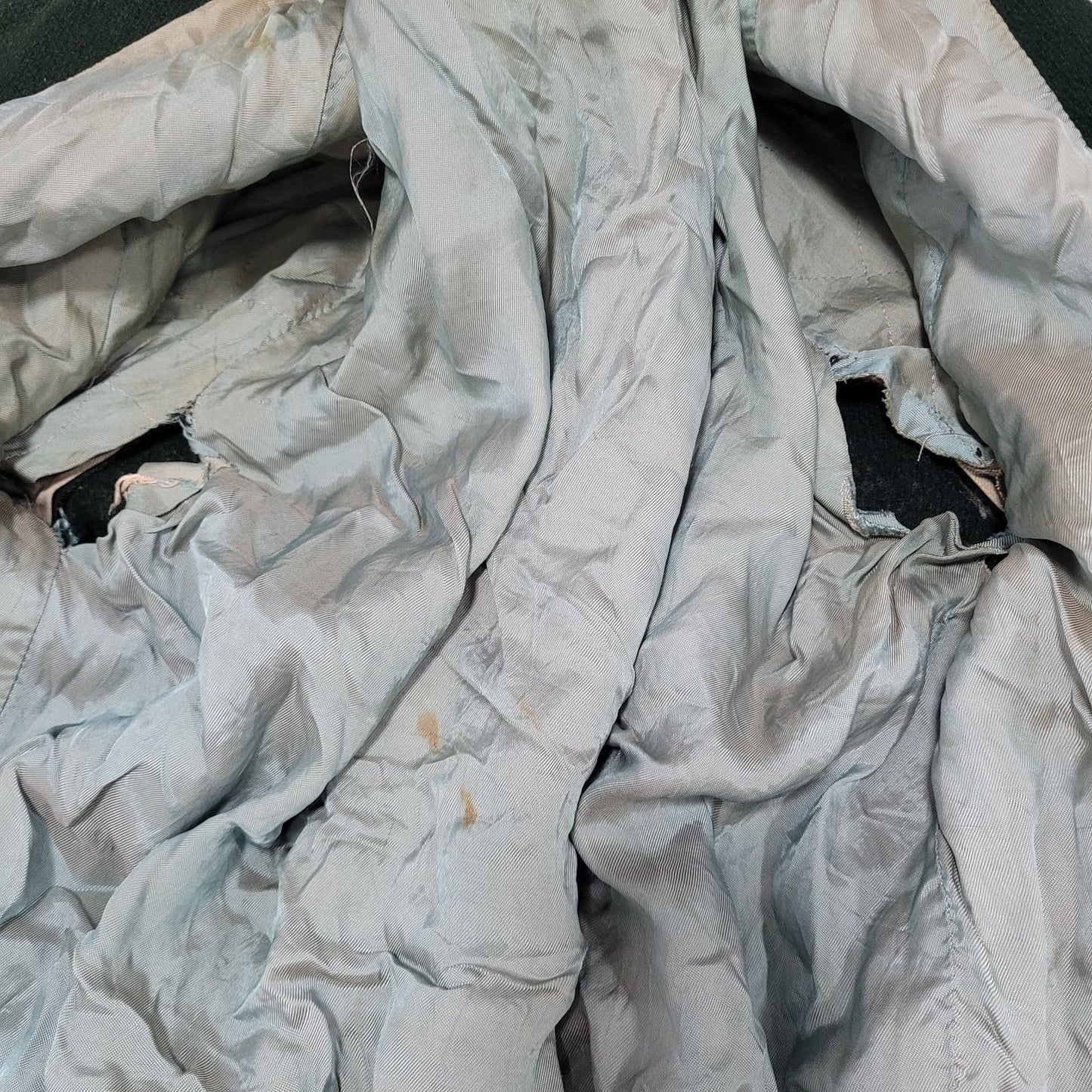 VTG Naugalite Green Tan Snap Pockets Collared Lined Varsity Bomber Jacket XL