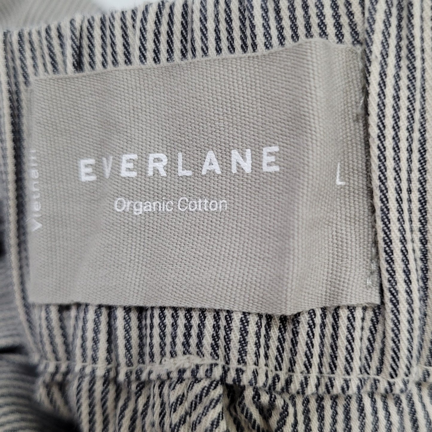 Everlane Black White Organic Cotton Striped High Rise Shorts Large L (30x5)