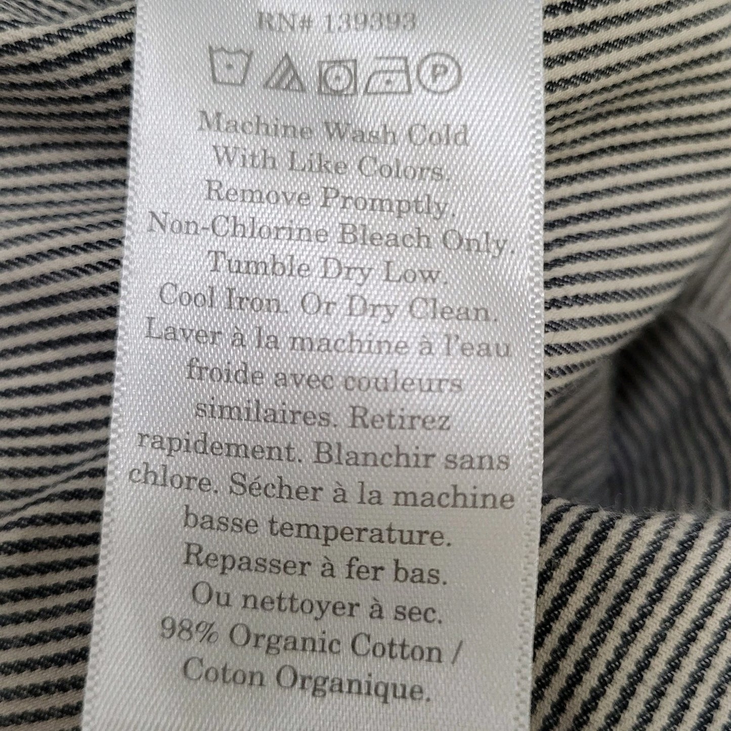 Everlane Black White Organic Cotton Striped High Rise Shorts Large L (30x5)