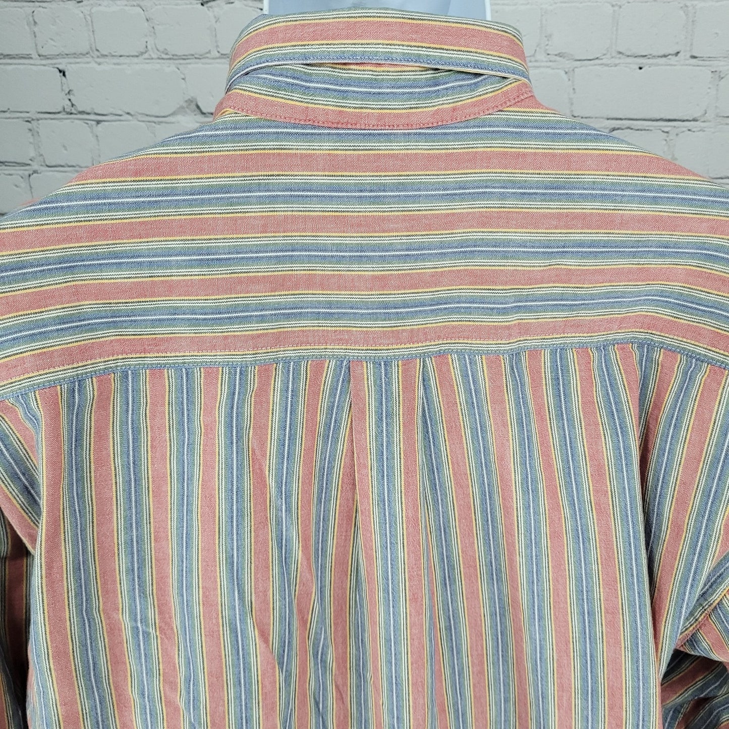 VTG LL Bean Multicolor Striped 100% Cotton Button Down Long Sleeve Shirt Large L