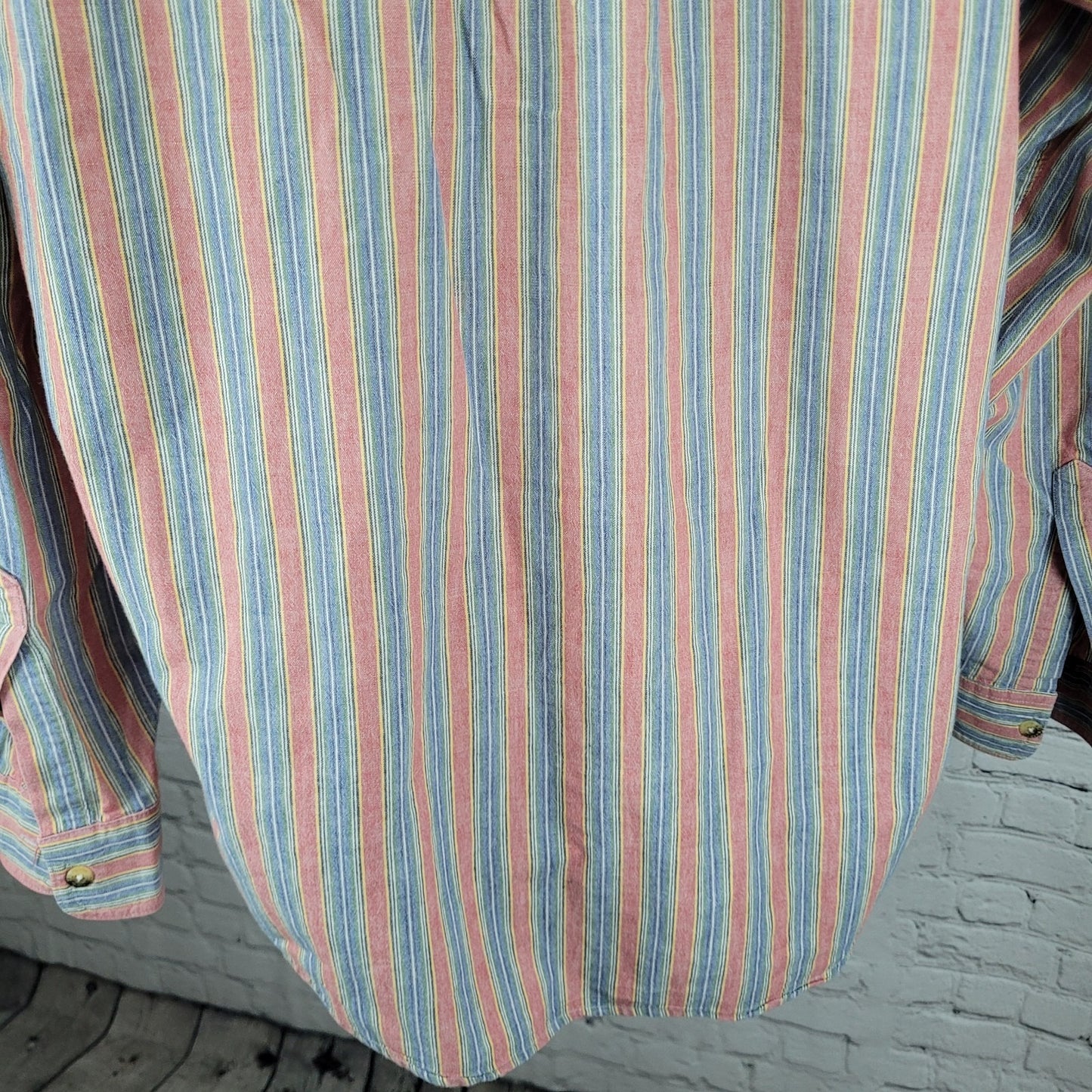 VTG LL Bean Multicolor Striped 100% Cotton Button Down Long Sleeve Shirt Large L
