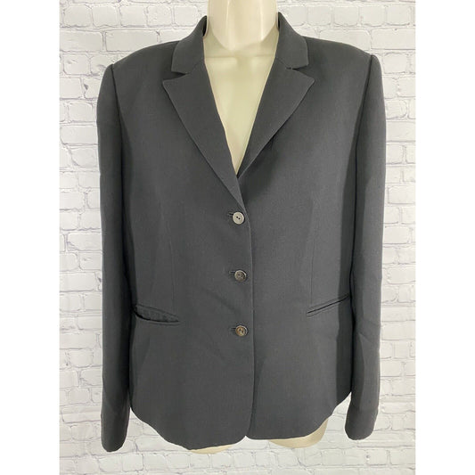 Tahari Arthur S Levine Black 3 Button Peak Lapel Blazer Jacket Women’s Size 12