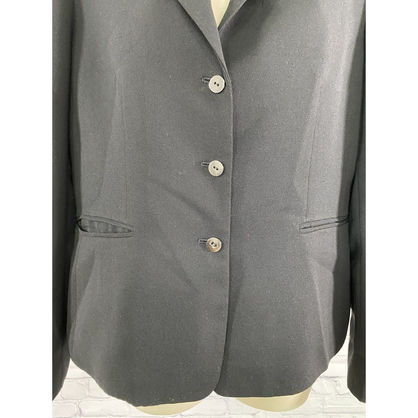 Tahari Arthur S Levine Black 3 Button Peak Lapel Blazer Jacket Women’s Size 12