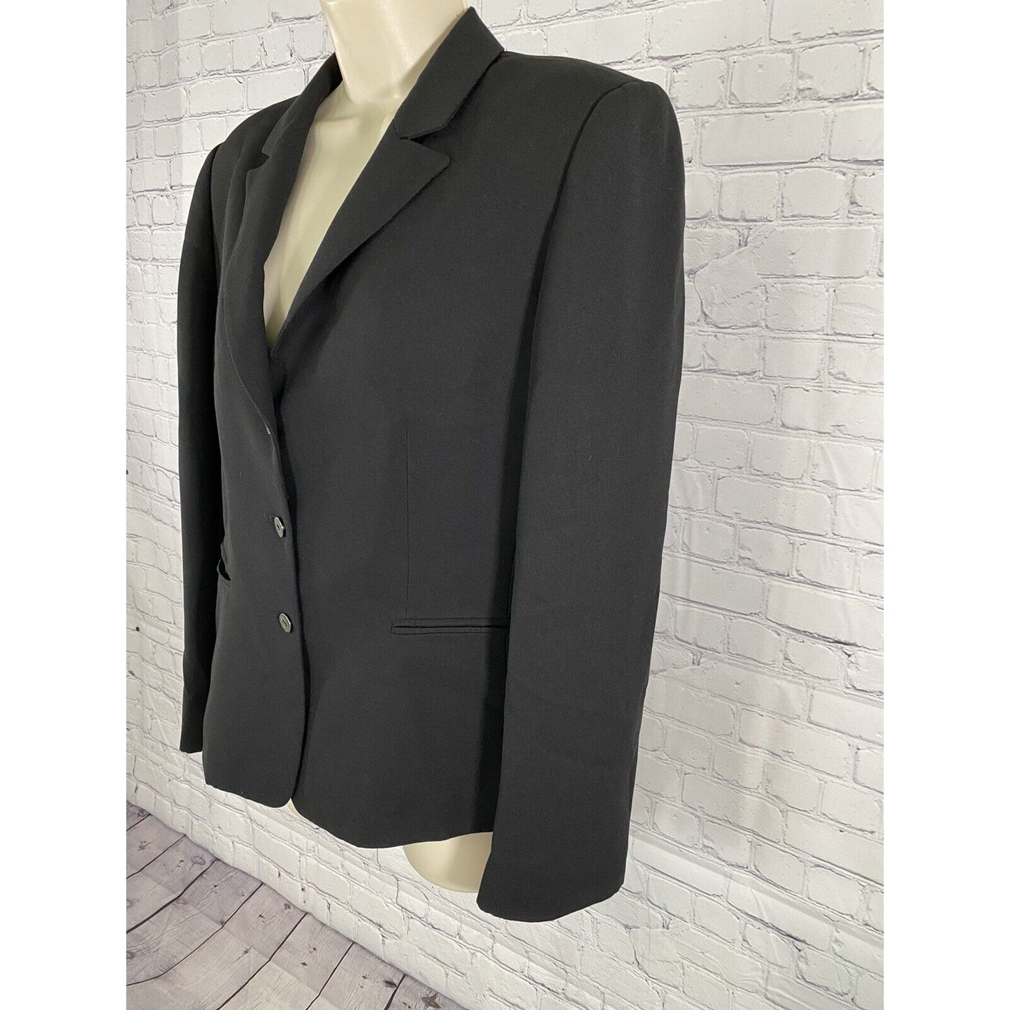 Tahari Arthur S Levine Black 3 Button Peak Lapel Blazer Jacket Women’s Size 12