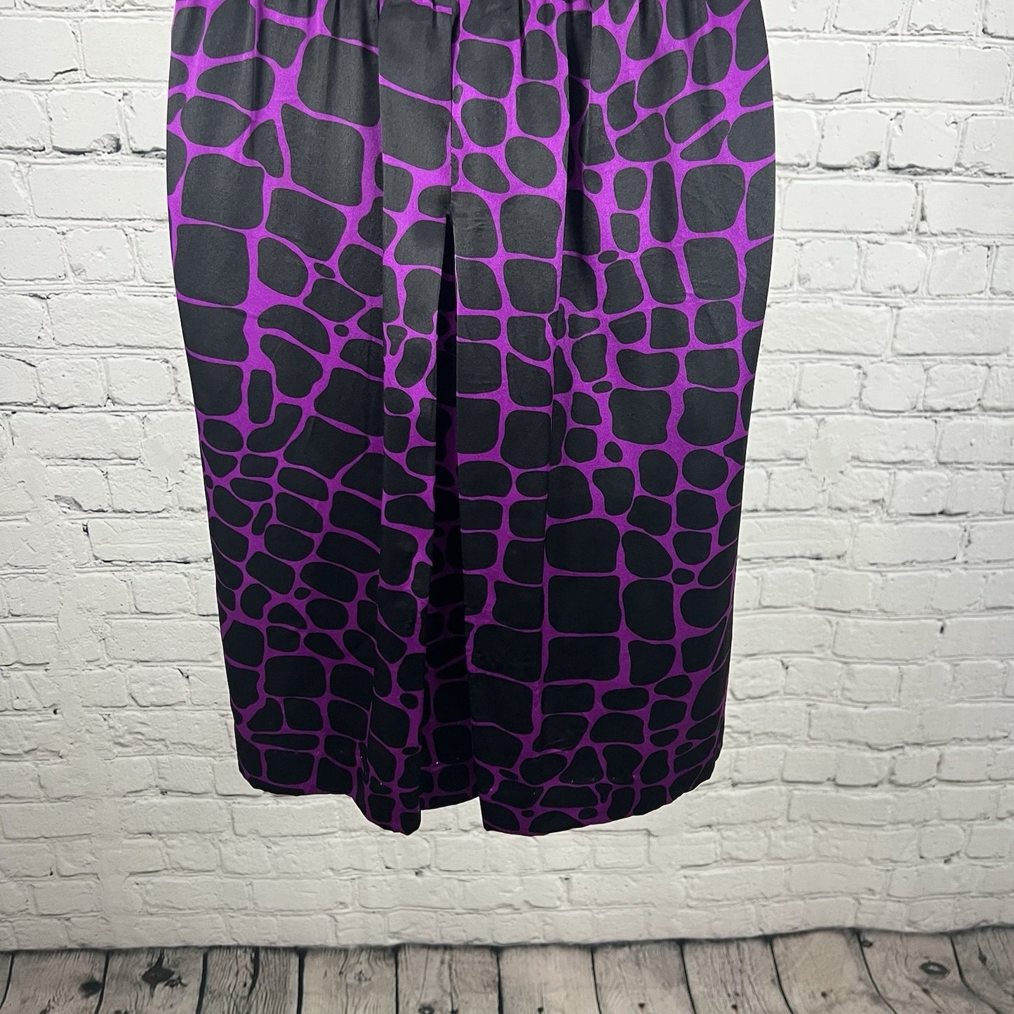 I.N.C International Concepts Purple Silk Snake Front Tie Pockets Shirt Dress 6