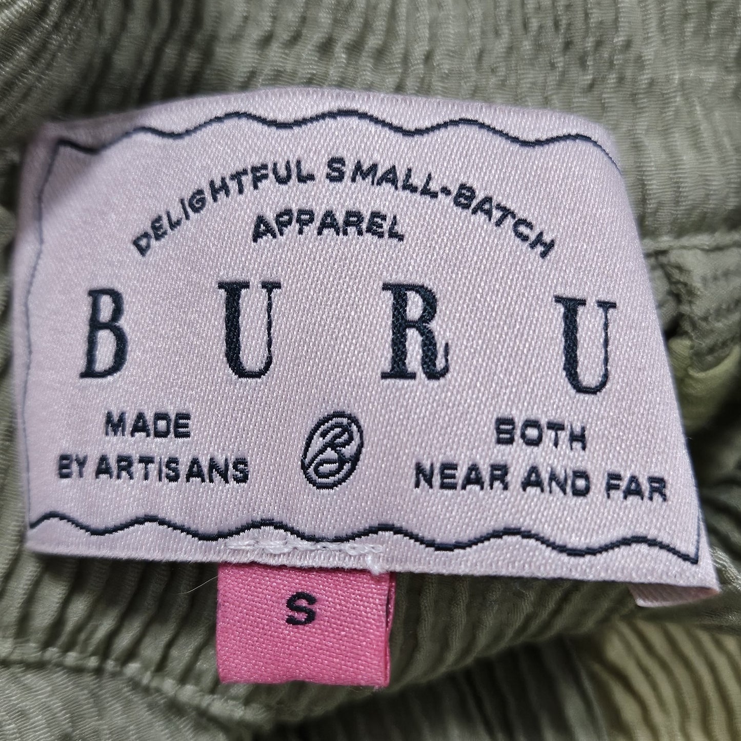 Buru Green Textured Braided Belt Sleeveless Zip Mock Neck Midi Dress Small S