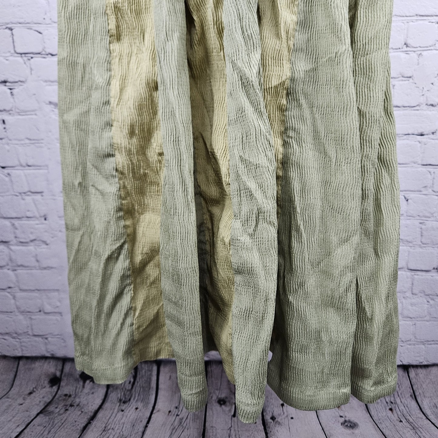 Buru Green Textured Braided Belt Sleeveless Zip Mock Neck Midi Dress Small S