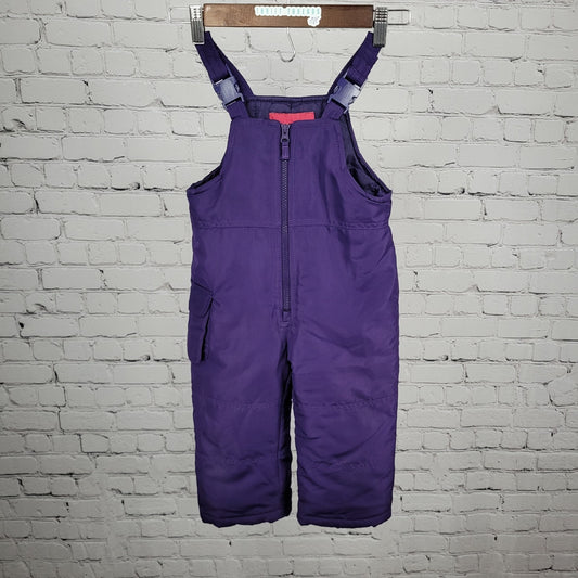 London Fog Purple Insulated Padded Adjustable Strap Zip Cargo Pocket Snow Bib 3T