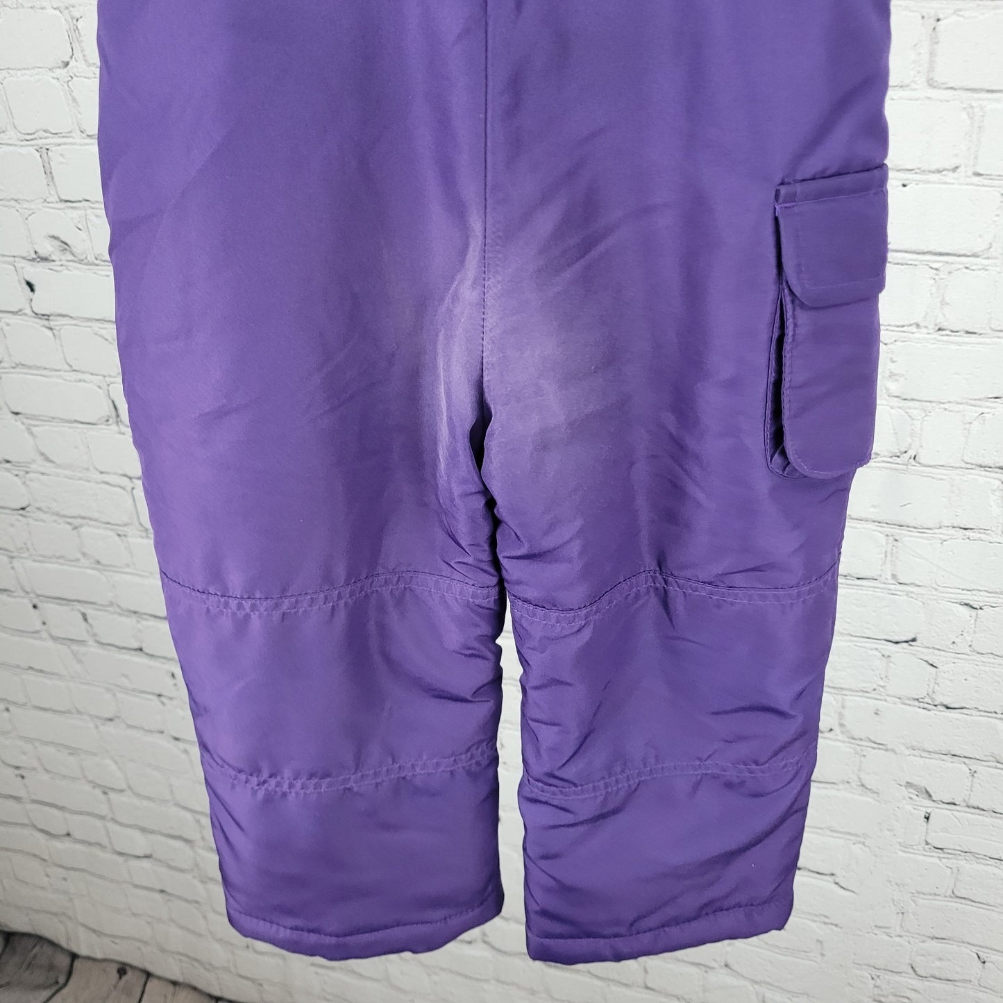 London Fog Purple Insulated Padded Adjustable Strap Zip Cargo Pocket Snow Bib 3T