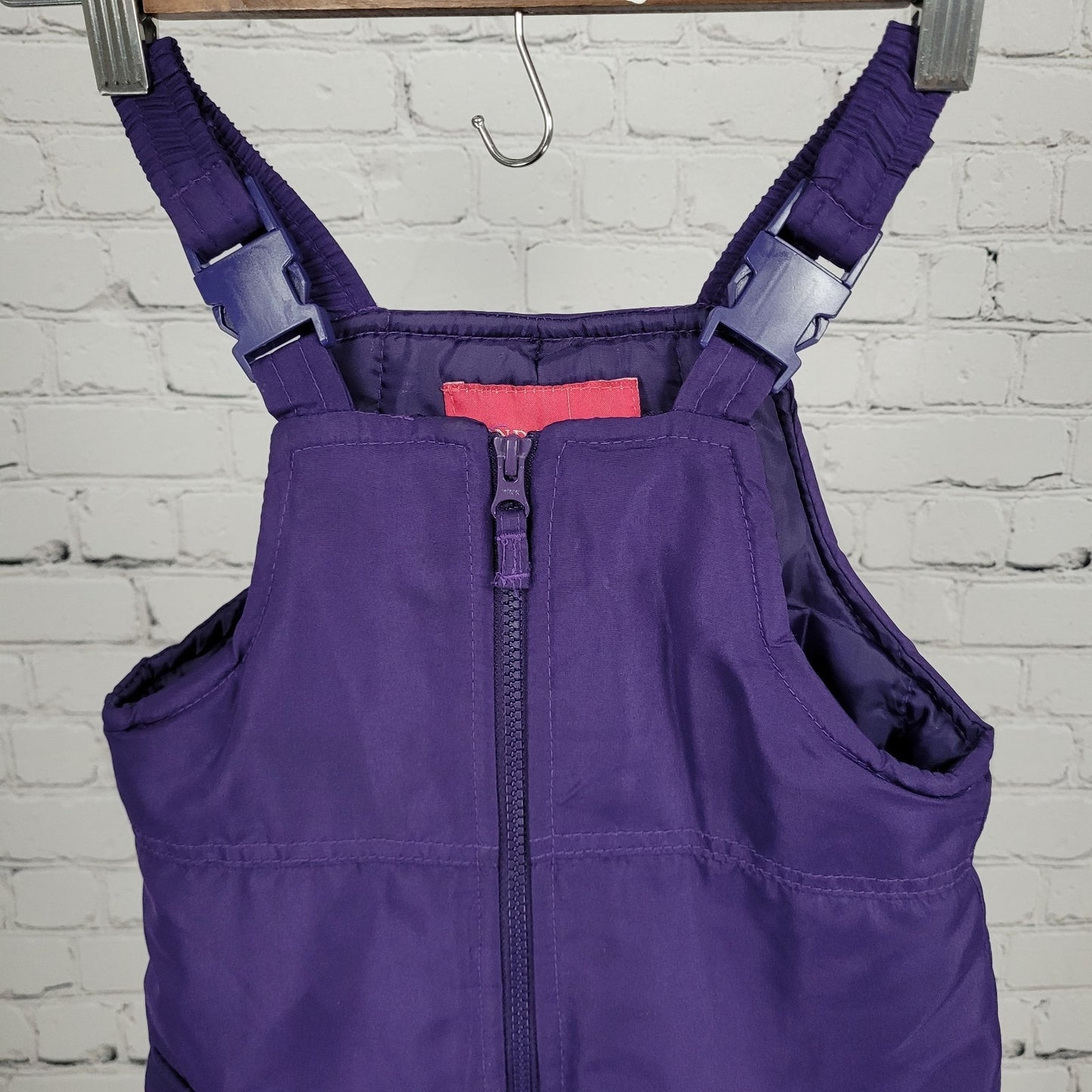 London Fog Purple Insulated Padded Adjustable Strap Zip Cargo Pocket Snow Bib 3T
