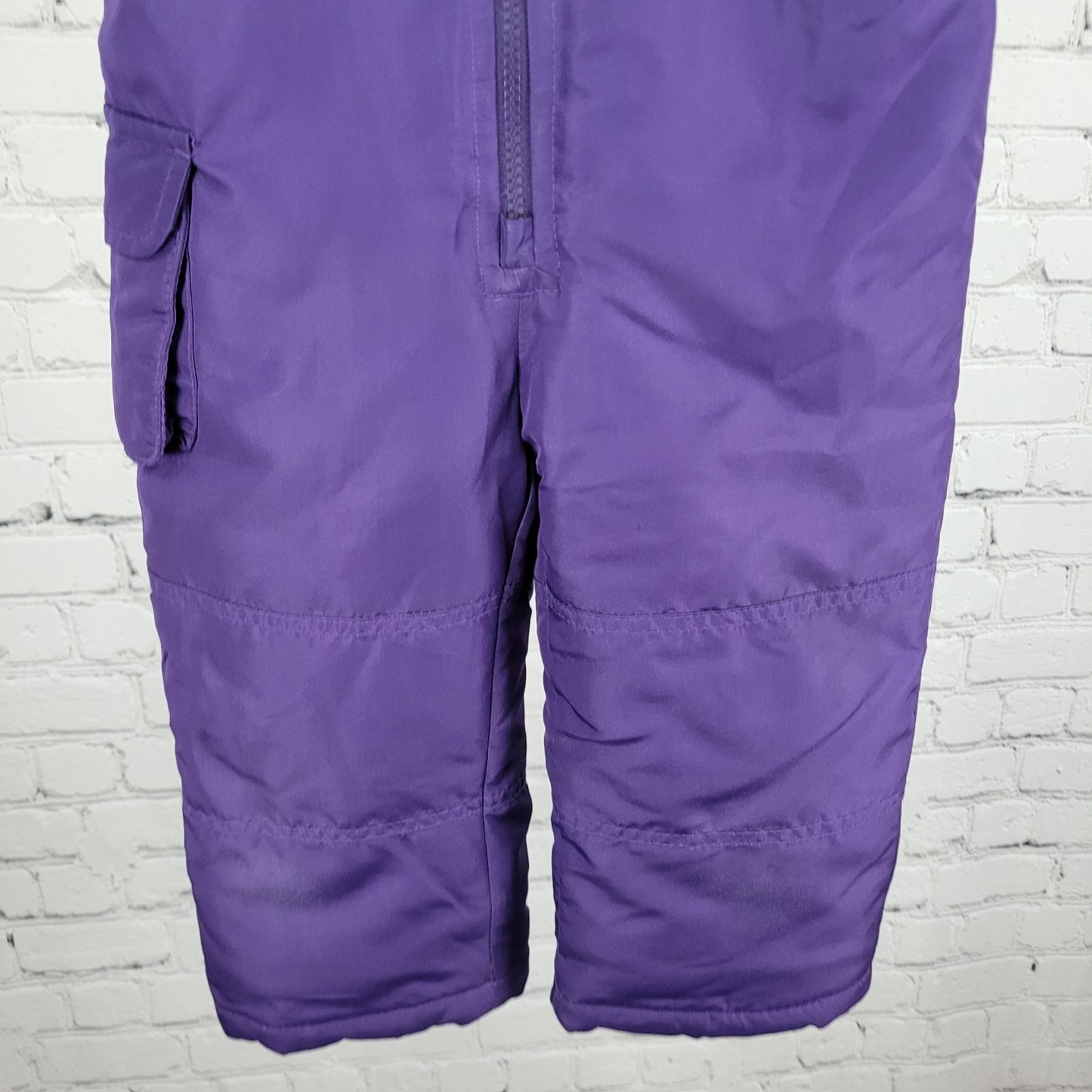 London Fog Purple Insulated Padded Adjustable Strap Zip Cargo Pocket Snow Bib 3T