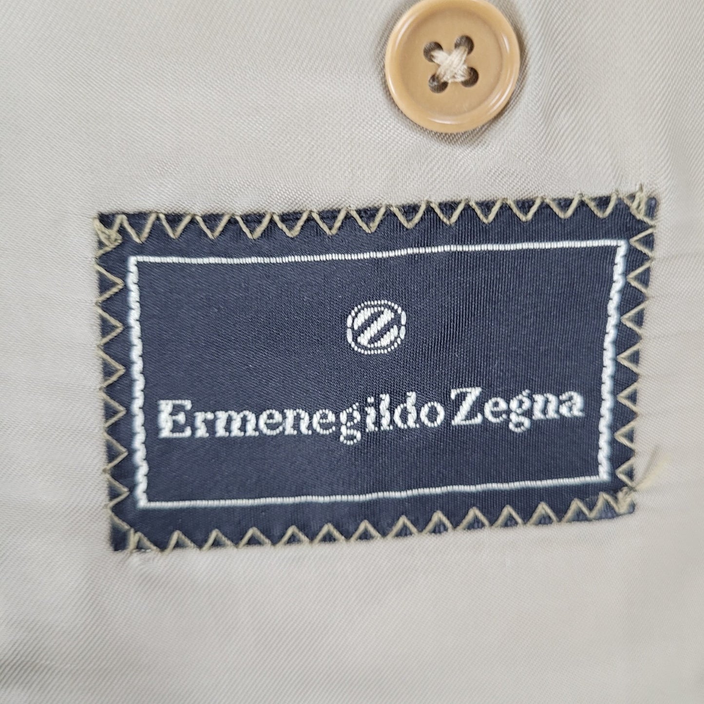 Ermenegildo Zegna Beige Silk Wool 3 Button Blazer Sport Coat Size 50 US 40
