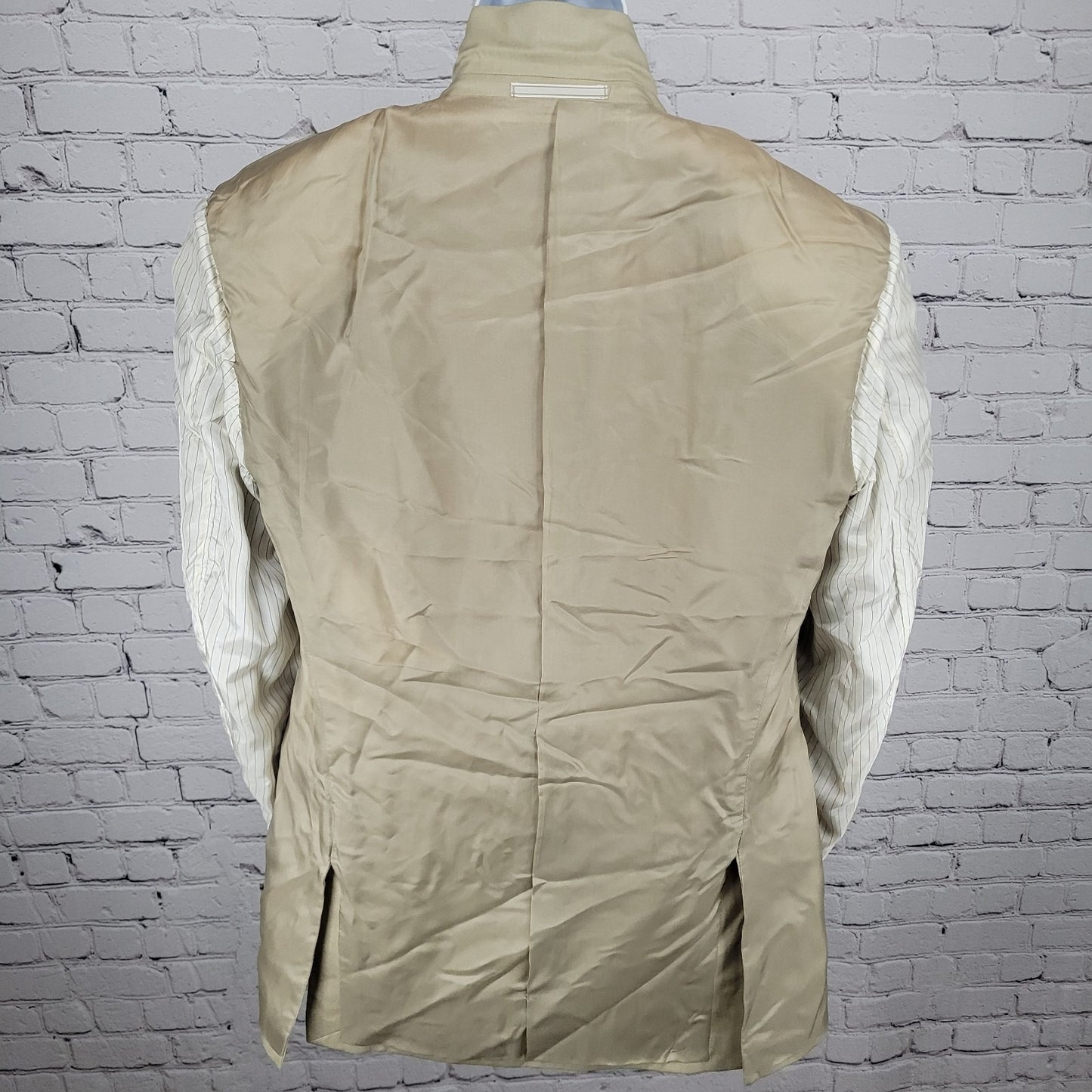 Ermenegildo Zegna Beige Silk Wool 3 Button Blazer Sport Coat Size 50 US 40