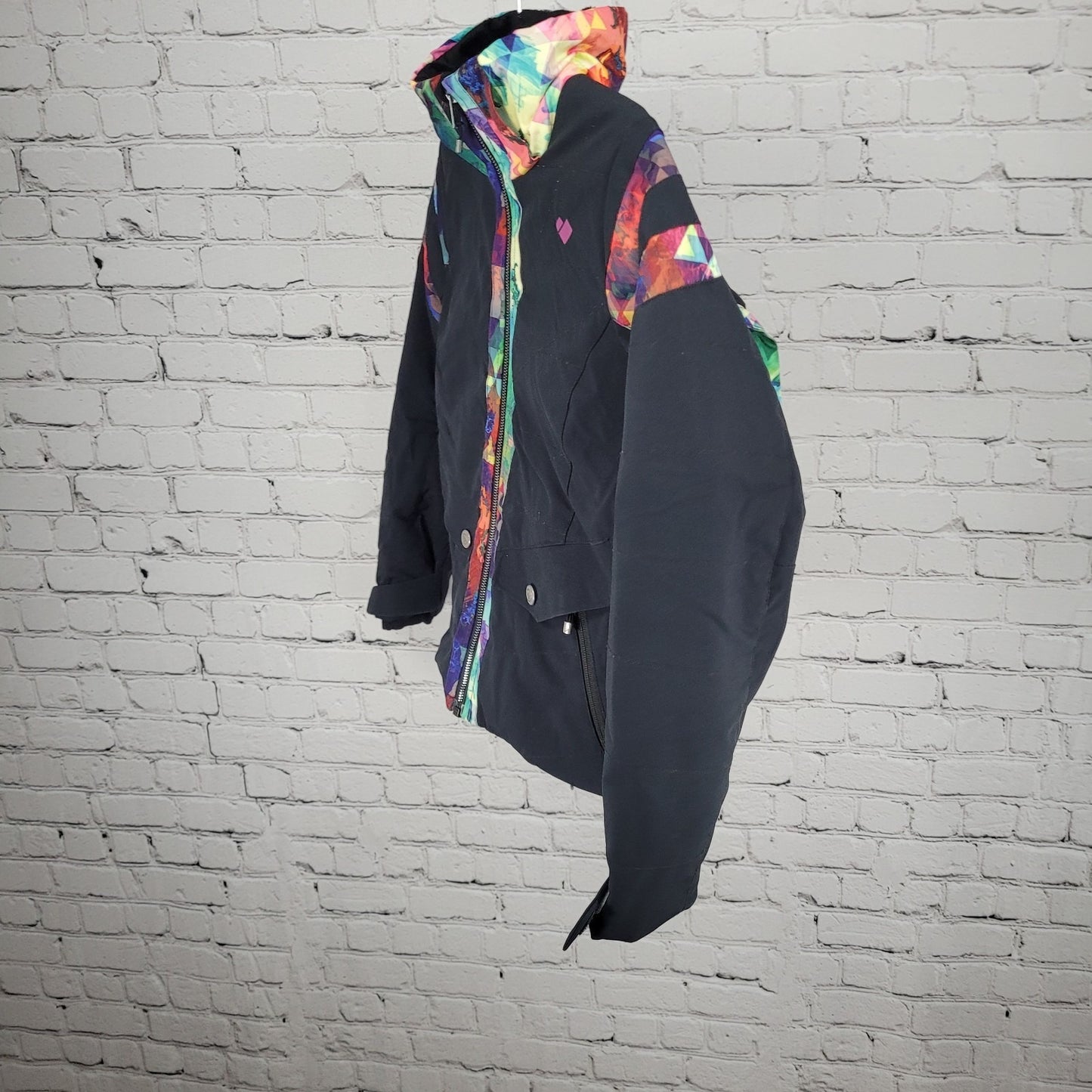 Obermeyer Black Insulated Removable Hood Zip Jacket Teen Girls Small S (8)