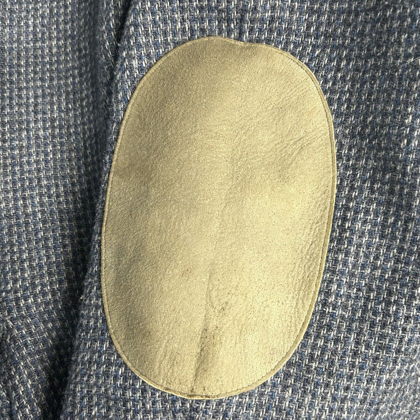 VTG John Peel Ltd Gray Blue Shepherds Check Elbow Patch Sport Coat Size 44