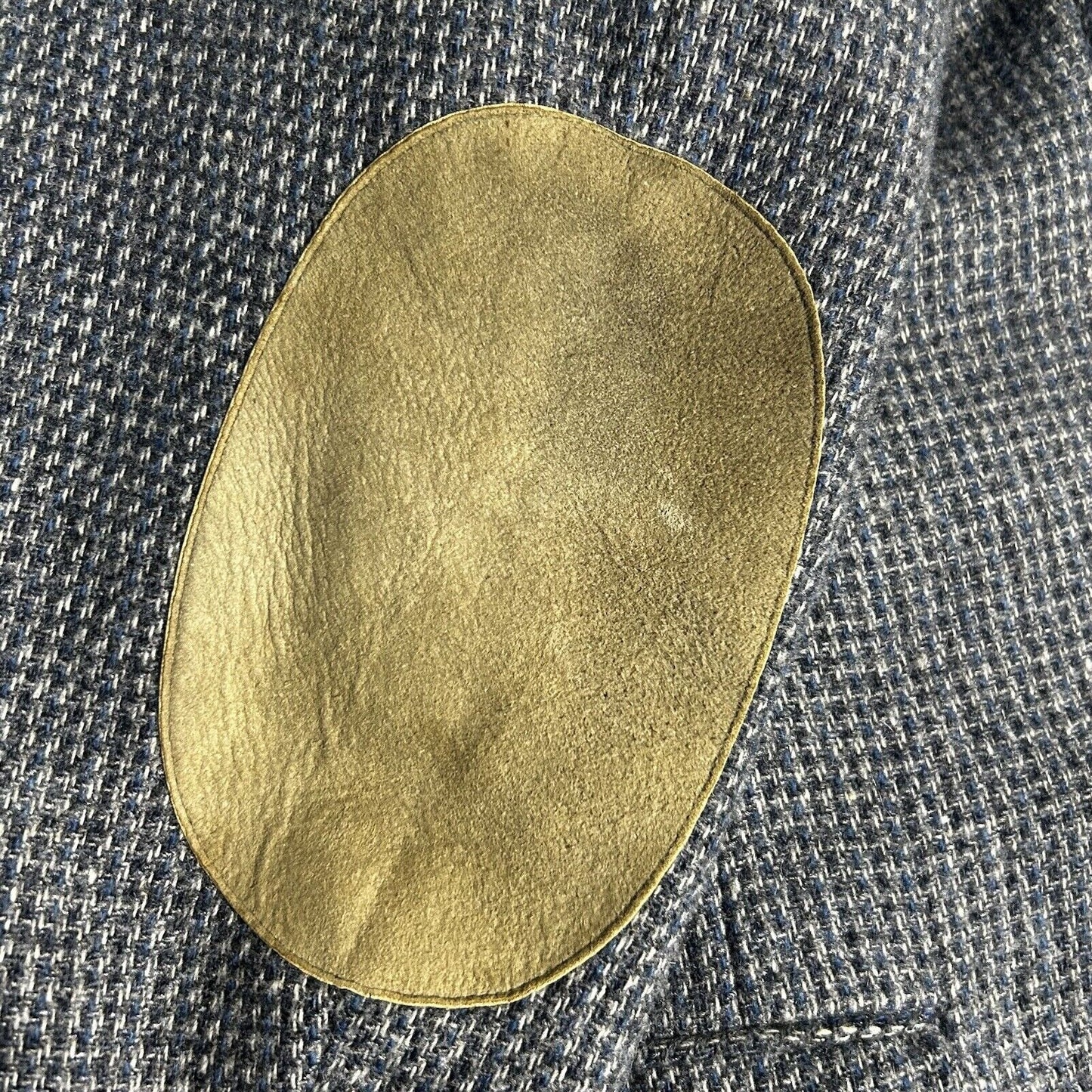 VTG John Peel Ltd Gray Blue Shepherds Check Elbow Patch Sport Coat Size 44