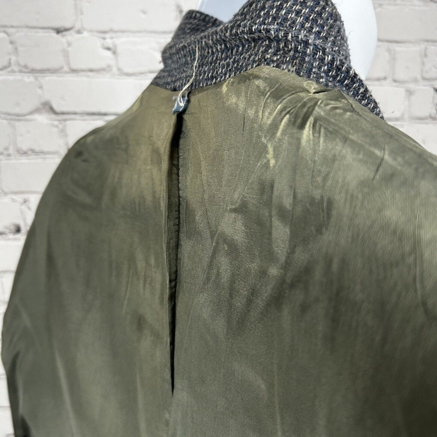 VTG John Peel Ltd Gray Blue Shepherds Check Elbow Patch Sport Coat Size 44