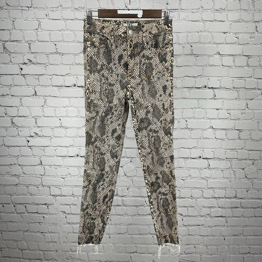 We The Free Brown Snakeskin Print Skinny High Rise Jeggings Size 25 (25x26)