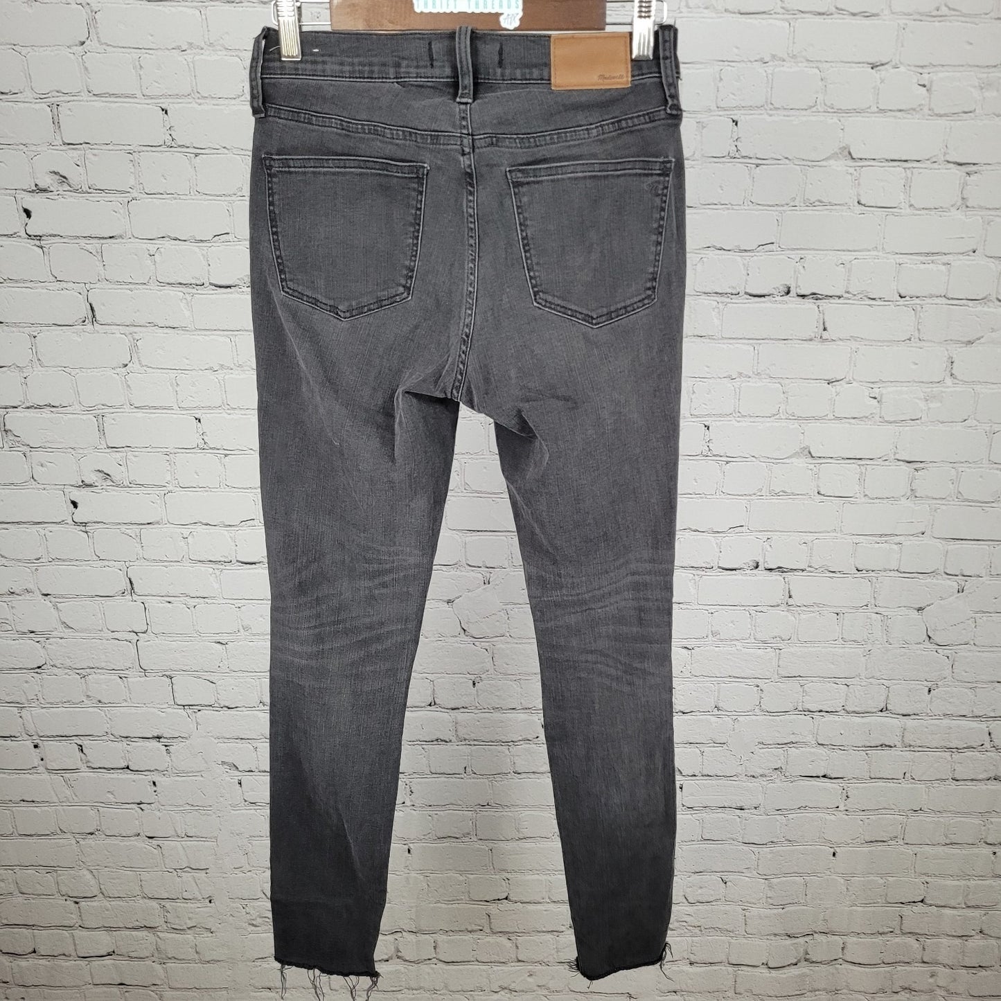 Madewell Grey Denim 9" High Rise Skinny Distressed Jeans Size 27T (27x30)