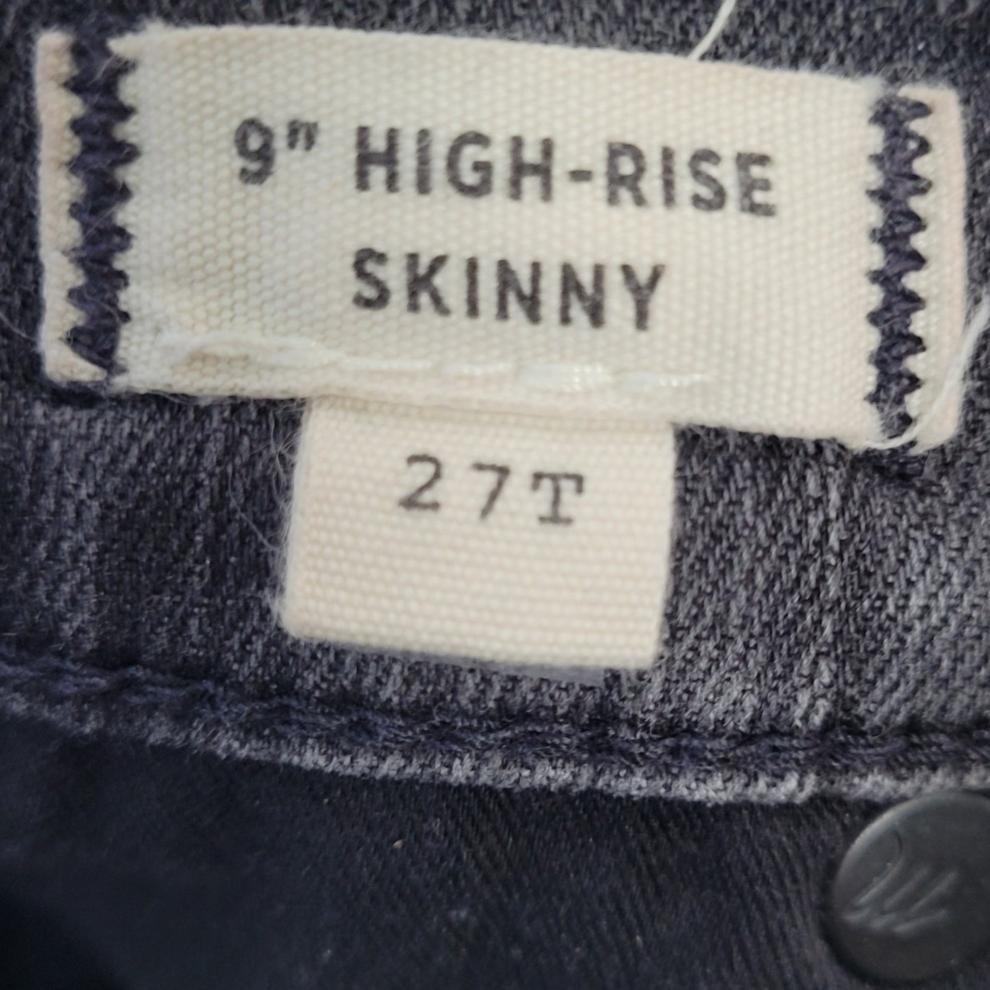 Madewell Grey Denim 9" High Rise Skinny Distressed Jeans Size 27T (27x30)