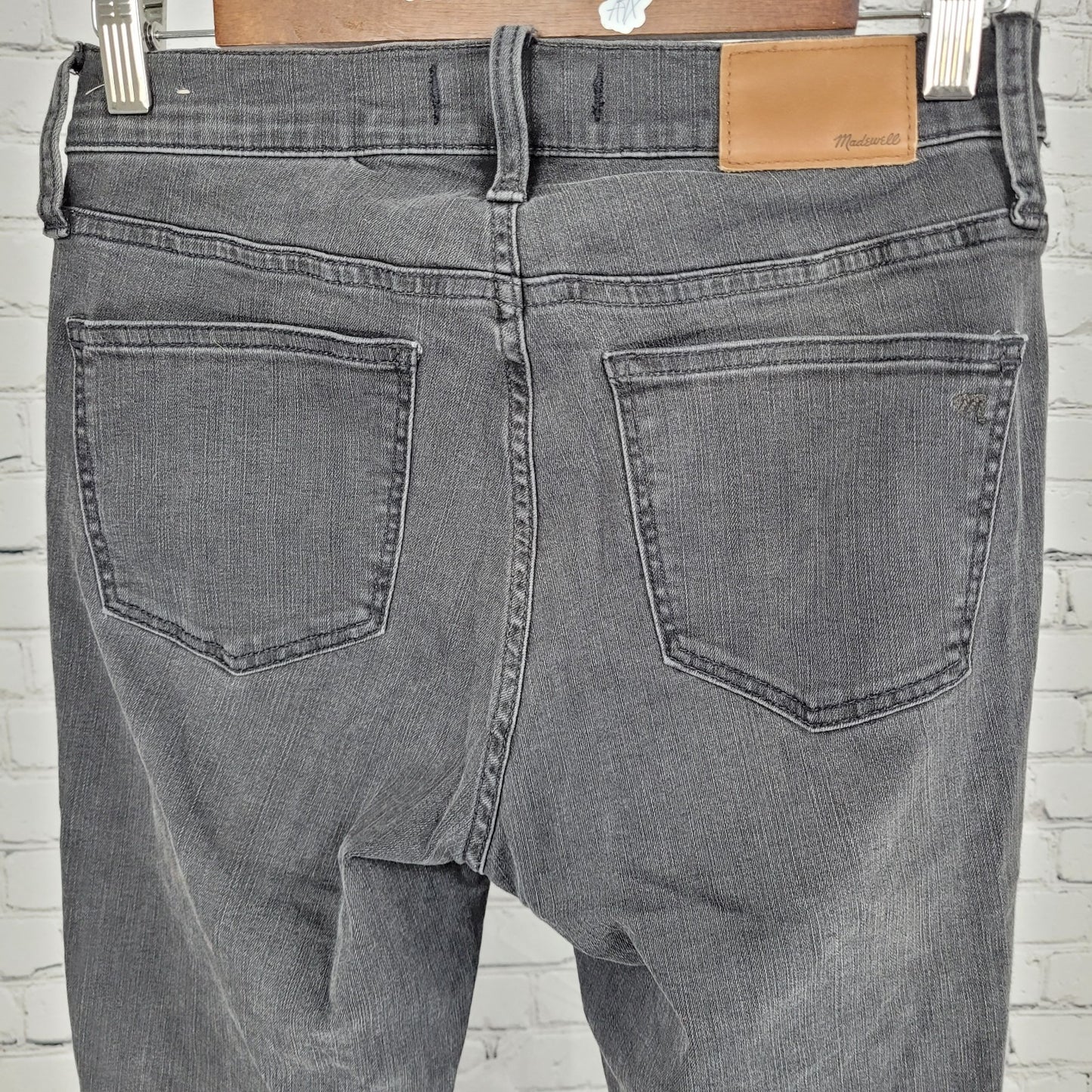 Madewell Grey Denim 9" High Rise Skinny Distressed Jeans Size 27T (27x30)