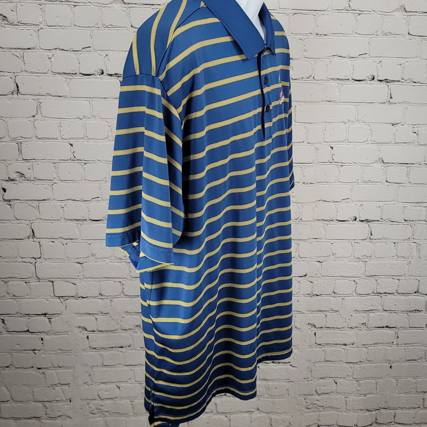 Grey Rock Cup Austin TX Blue Striped Adidas Golf Clima Cool Polo Shirt Size 2XL