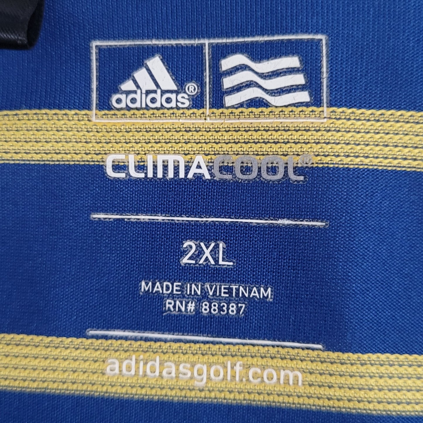 Grey Rock Cup Austin TX Blue Striped Adidas Golf Clima Cool Polo Shirt Size 2XL