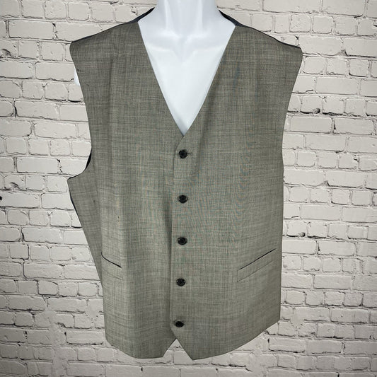 NWD Egara Grey 100% Wool Formal Classic 5 Button Lined Suit Vest Size 4X
