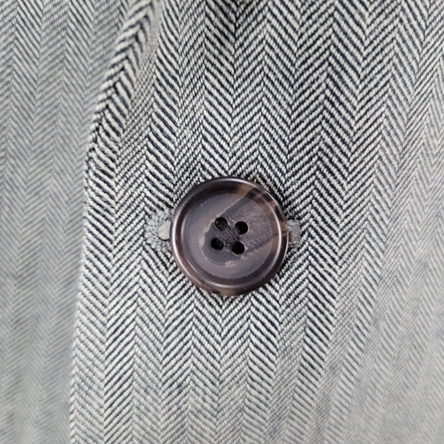 Lauren Ralph Lauren Grey Silk Wool Herringbone 2 Button Blazer Sport Coat 48R