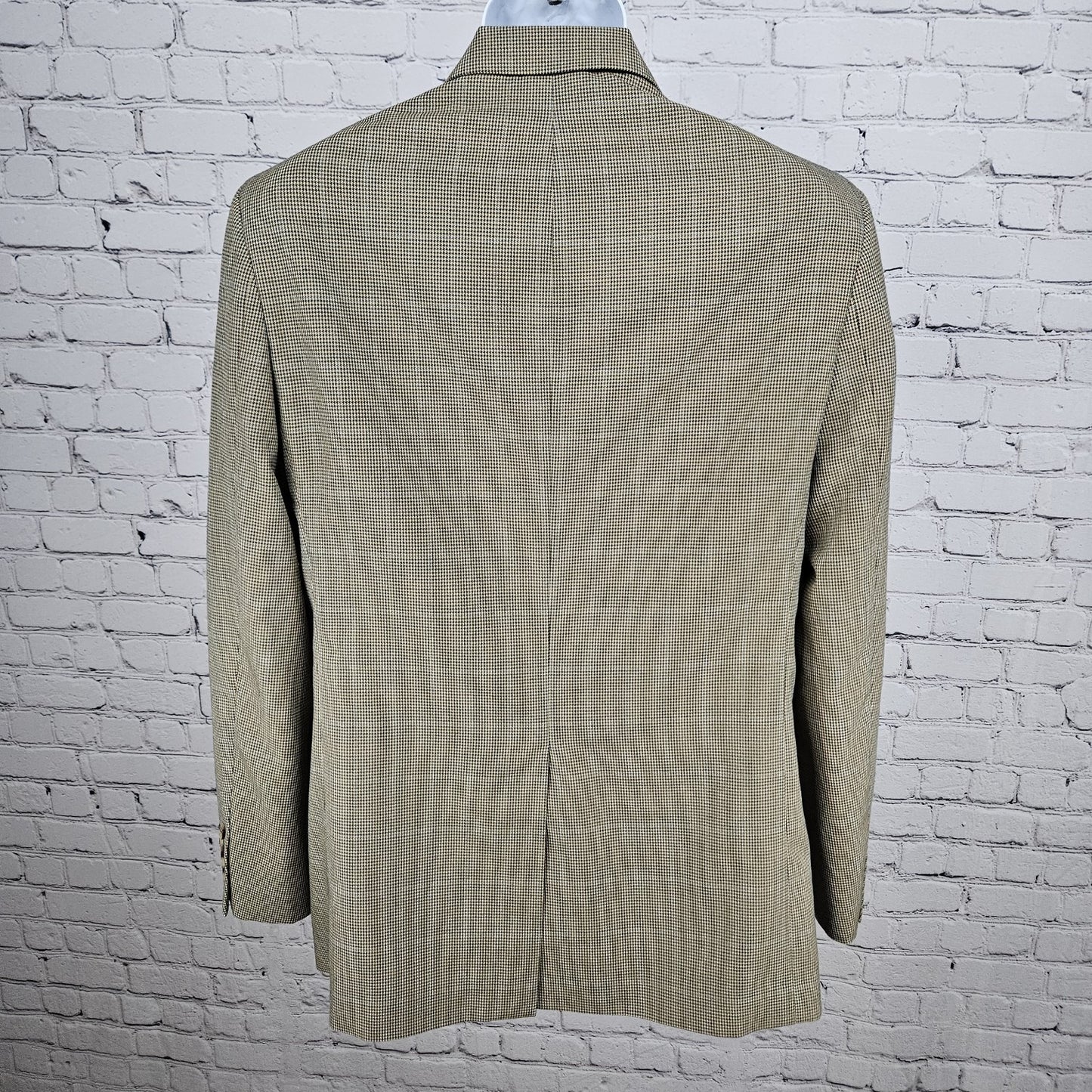 Tasso Elba Tan Black Houndstooth 2 Button Vented Notch Blazer Sport Coat 40R