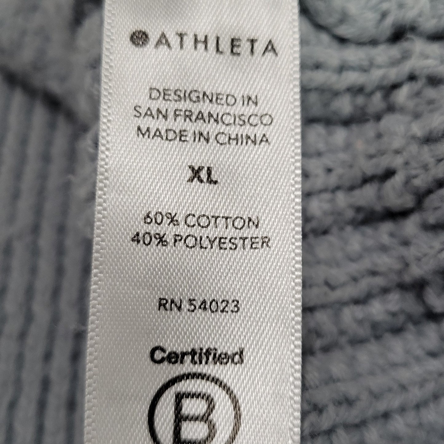 Athleta Blue Heavyweight Knit V Neck Long Sleeve Pullover Sweater Size XL