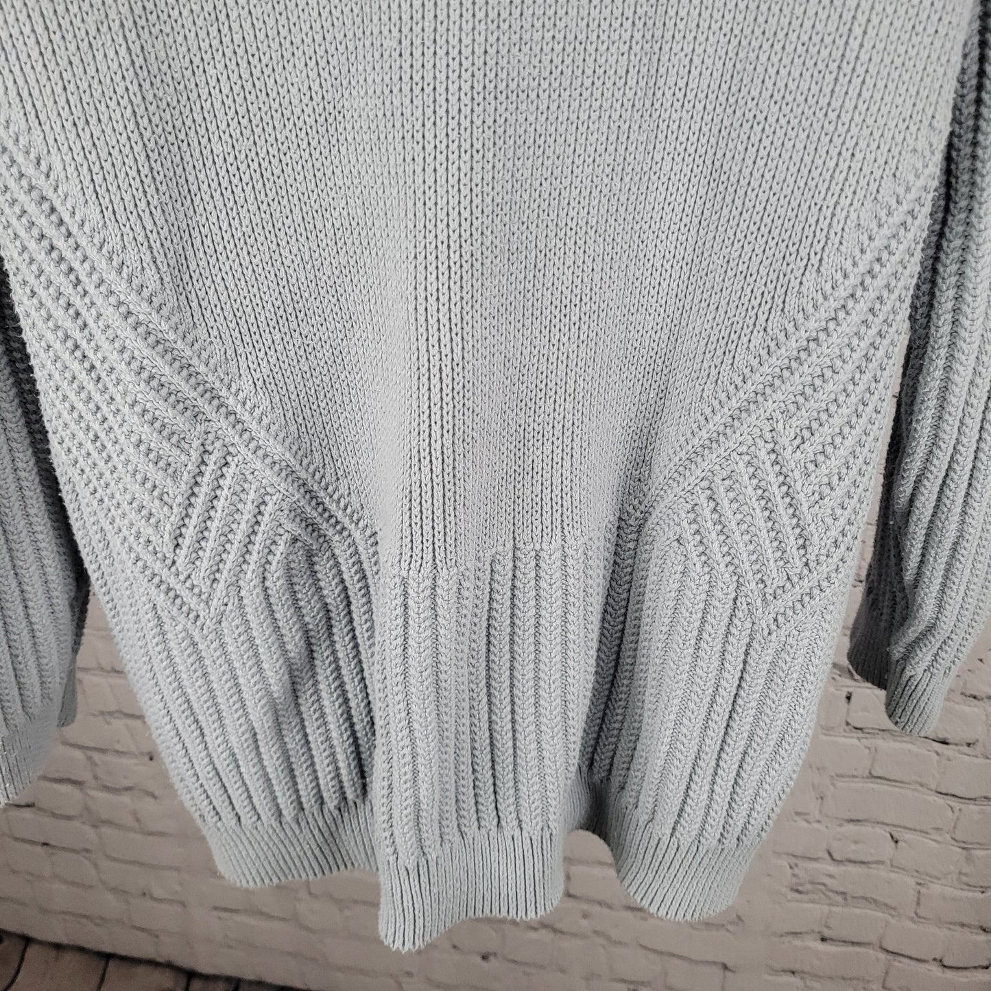 Athleta Blue Heavyweight Knit V Neck Long Sleeve Pullover Sweater Size XL