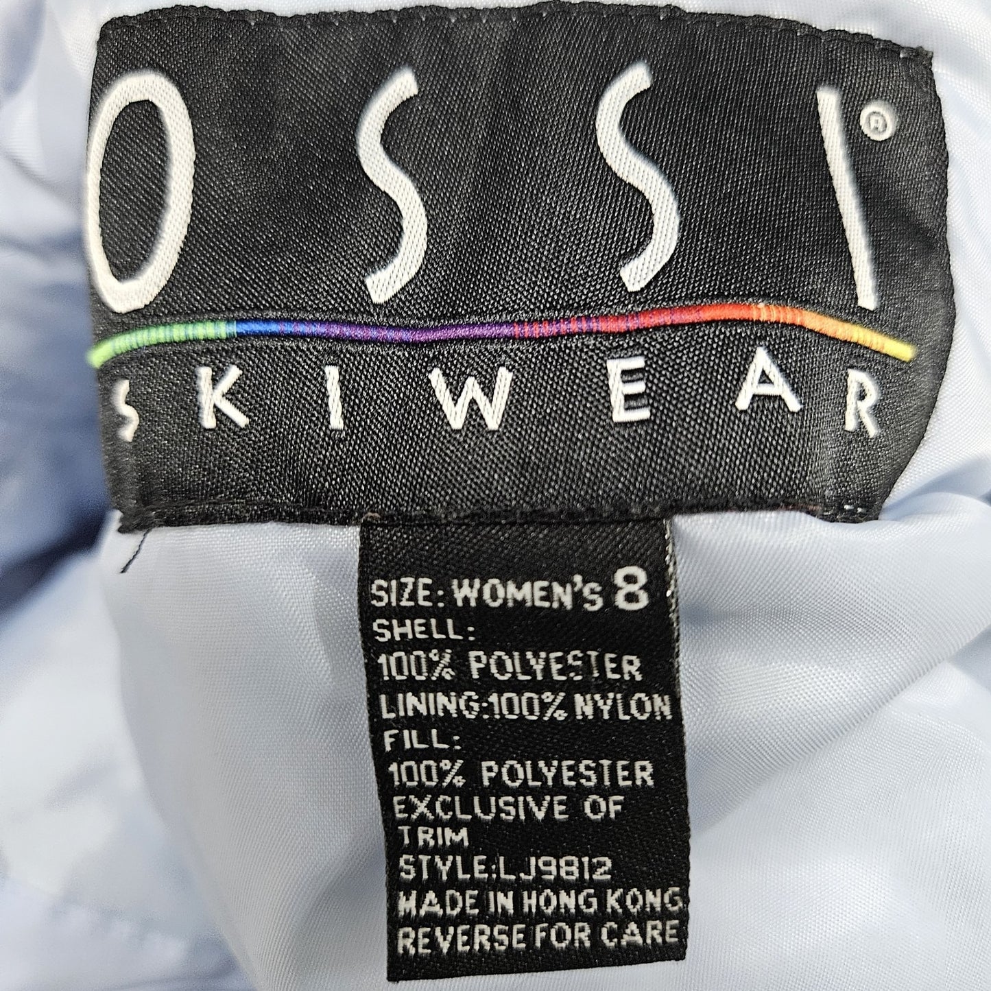 VTG Ossi Skiwear Blue Faux Fur Collar Insulated Full Zip Inner Pocket Jacket 8