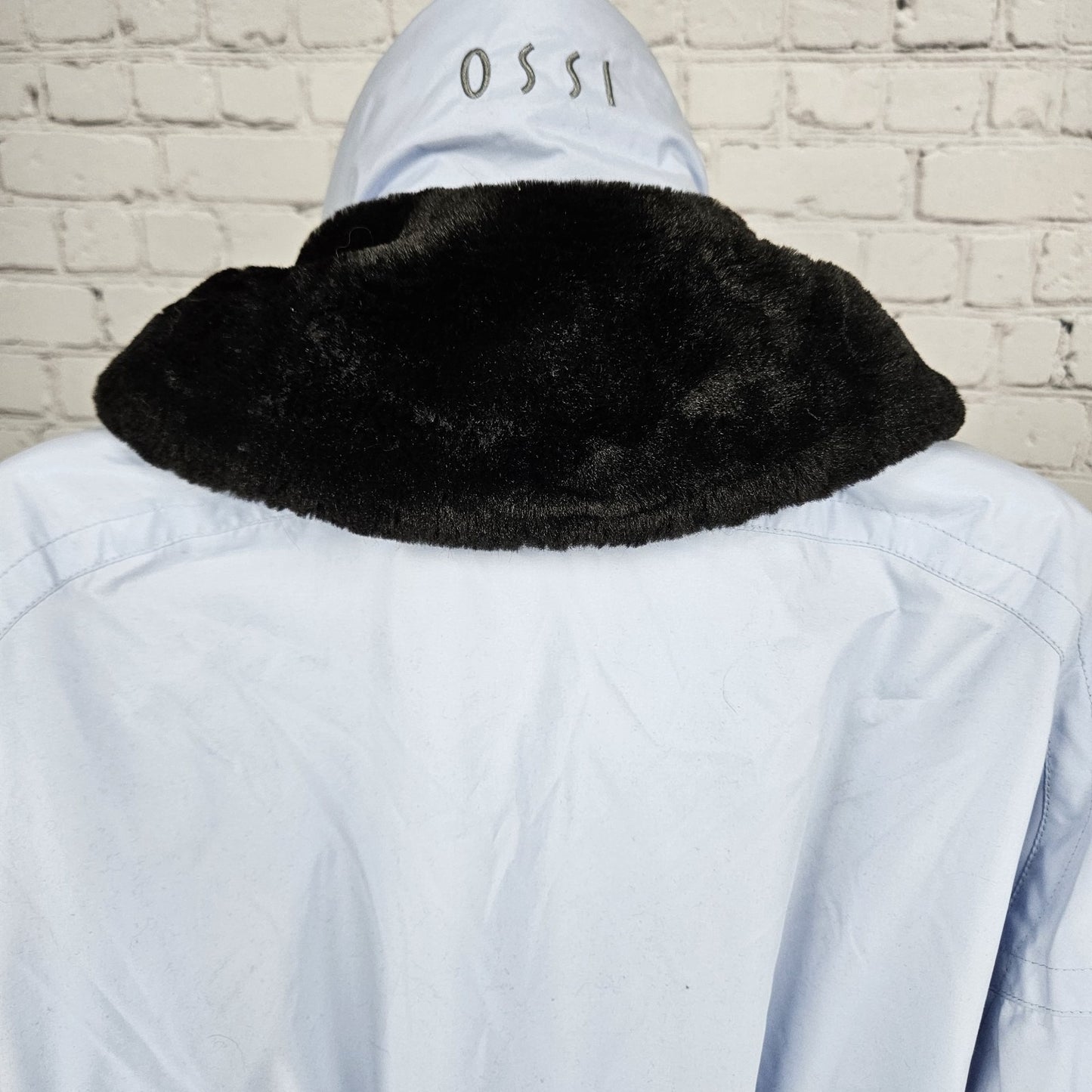 VTG Ossi Skiwear Blue Faux Fur Collar Insulated Full Zip Inner Pocket Jacket 8