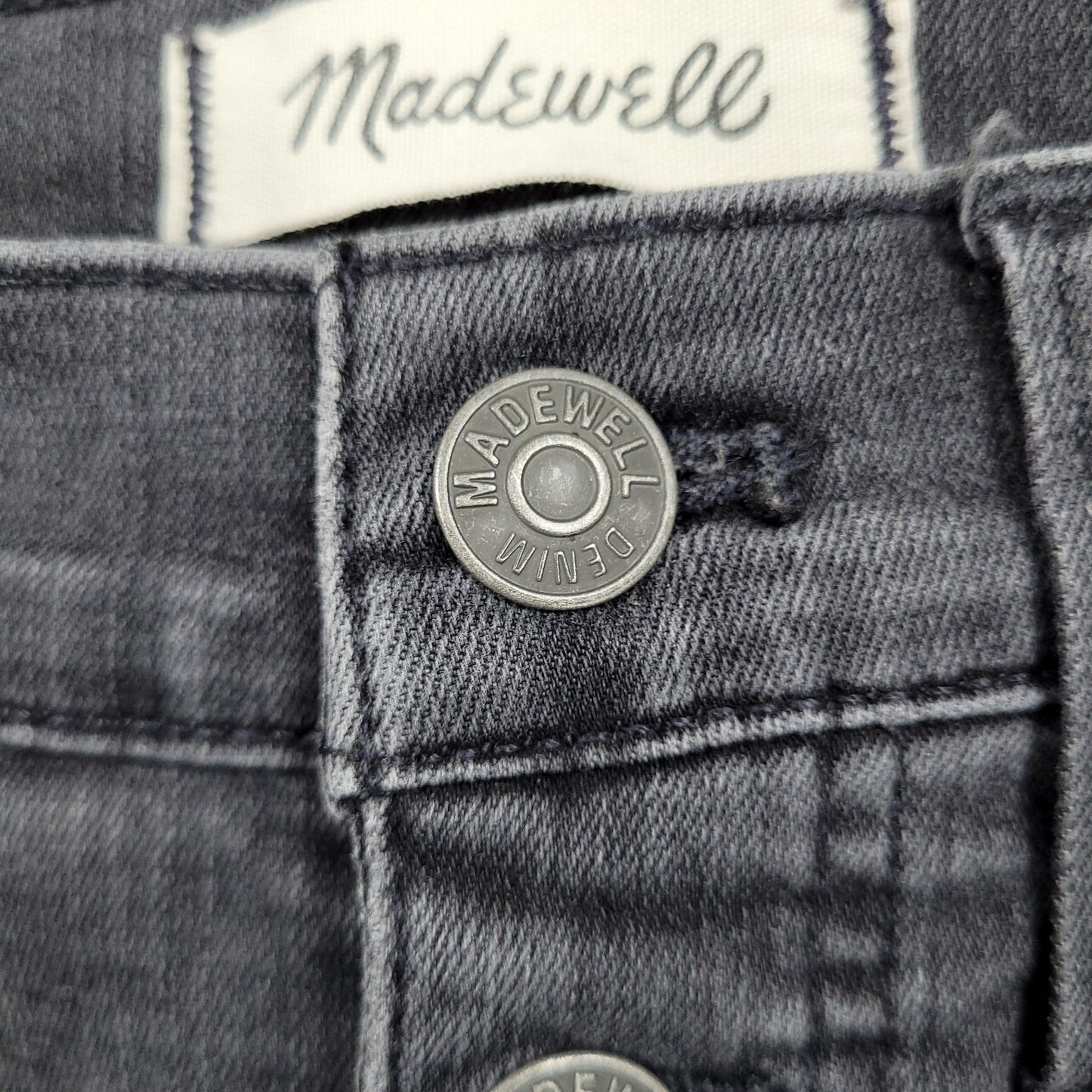 Madewell Grey Cali Demi Boot Button Fly Mid Rise Crop Denim Jeans 25 (25x26)