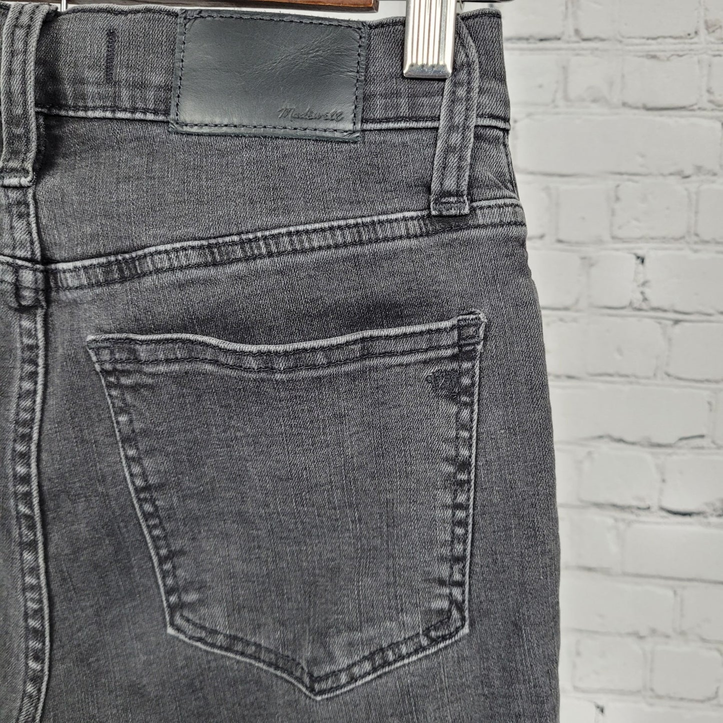 Madewell Grey Cali Demi Boot Button Fly Mid Rise Crop Denim Jeans 25 (25x26)