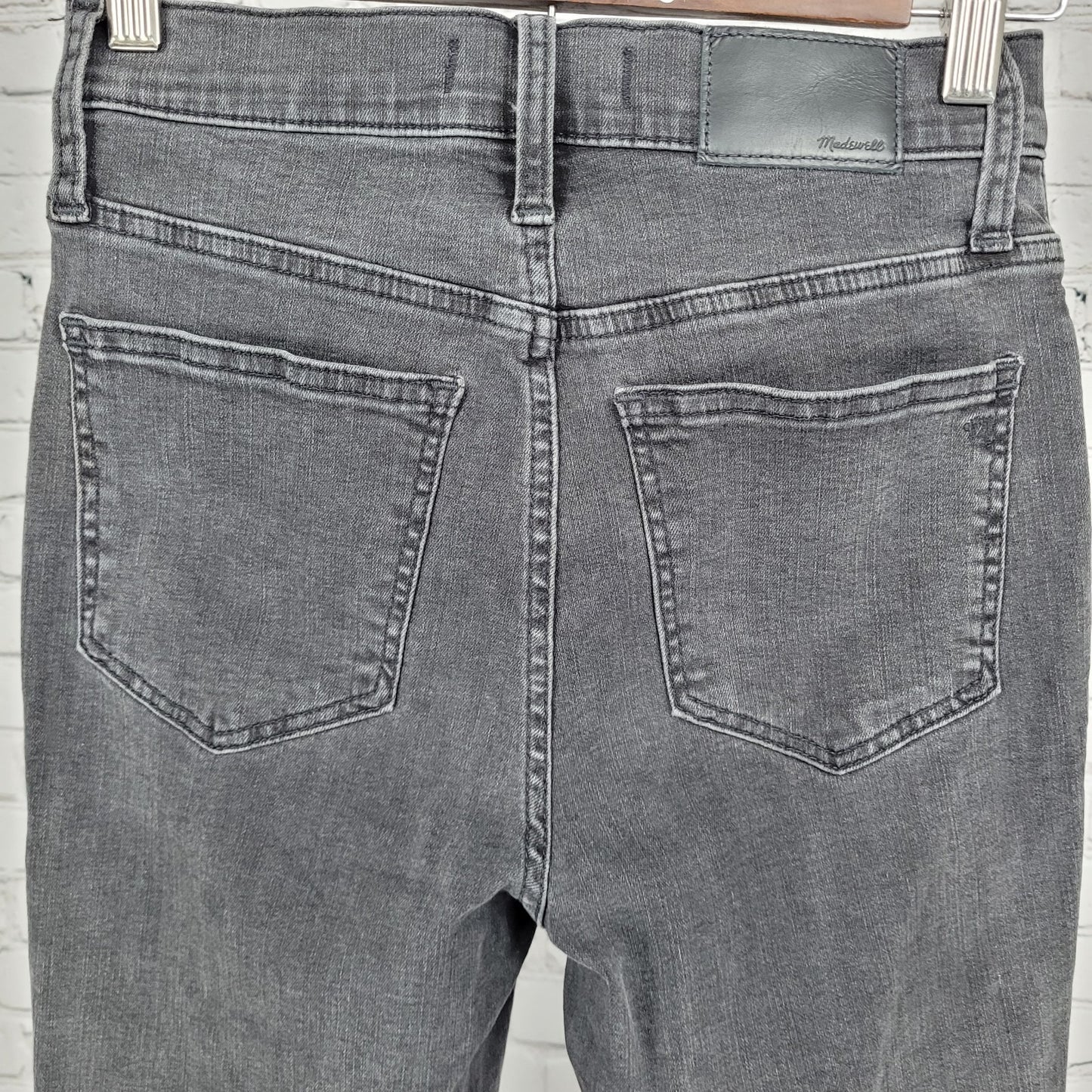 Madewell Grey Cali Demi Boot Button Fly Mid Rise Crop Denim Jeans 25 (25x26)